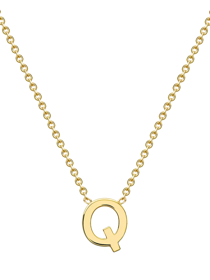 IBB 9ct Yellow Gold Mini Initial Pendant Necklace, Gold, 38-43cm