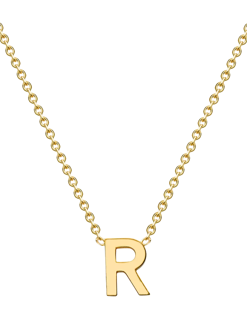 IBB 9ct Yellow Gold Mini Initial Pendant Necklace, Gold, 38-43cm