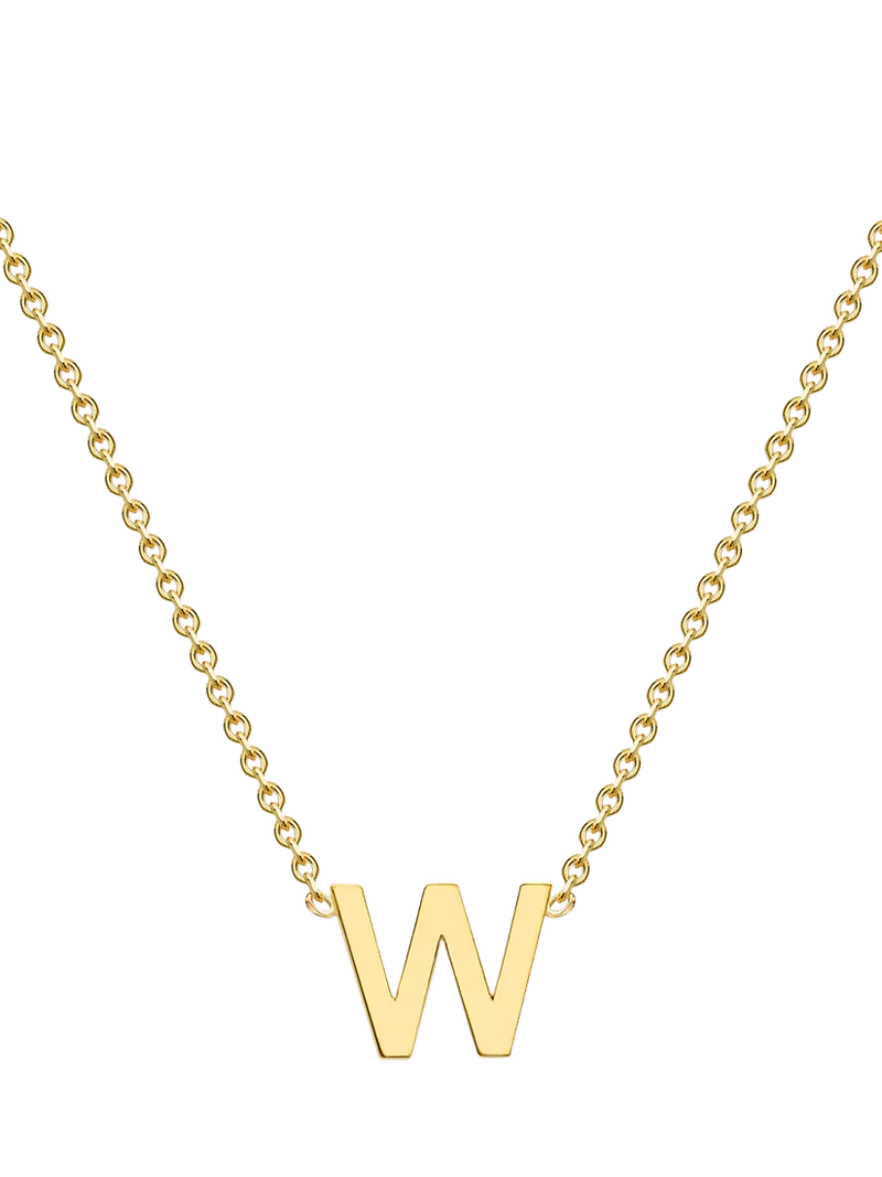 IBB 9ct Yellow Gold Mini Initial Pendant Necklace, Gold, 38-43cm