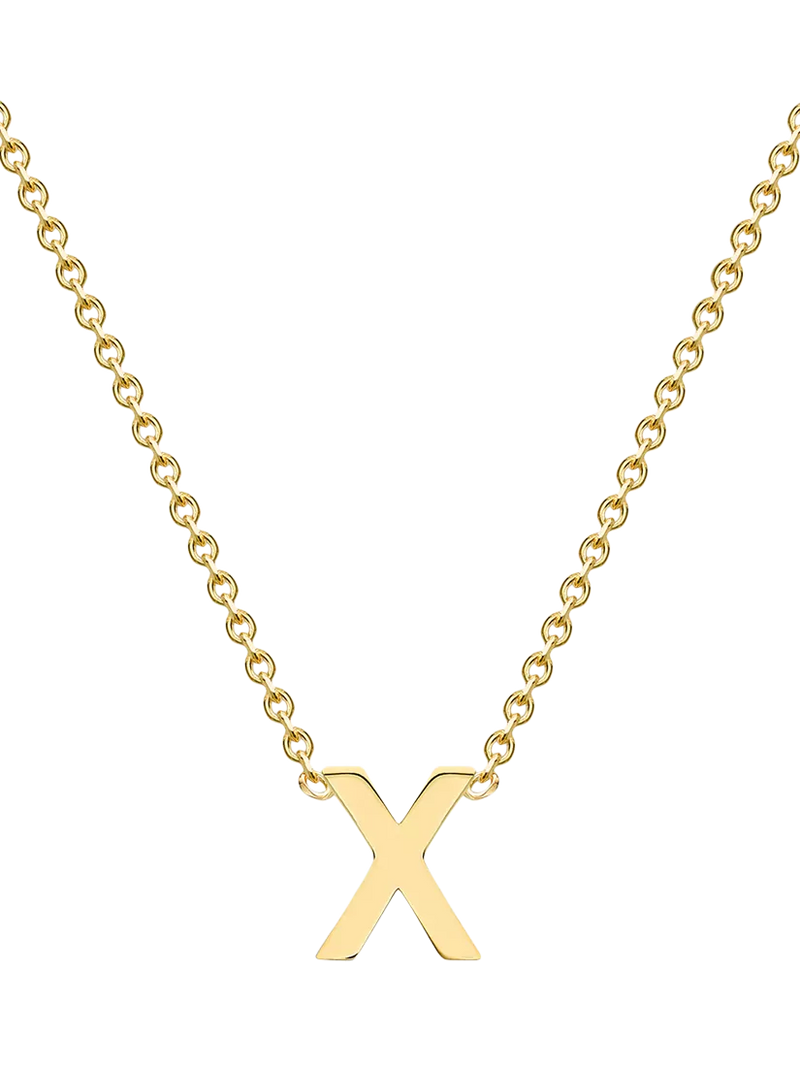 IBB 9ct Yellow Gold Mini Initial Pendant Necklace, Gold, 38-43cm