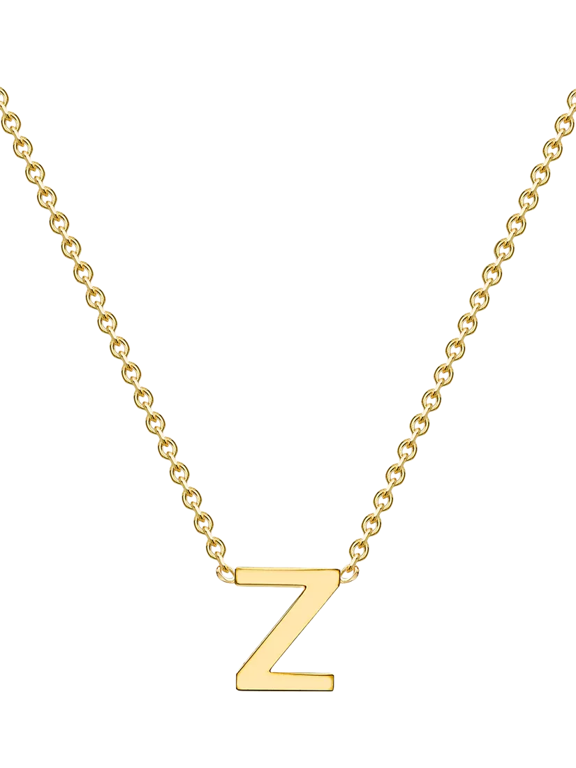IBB 9ct Yellow Gold Mini Initial Pendant Necklace, Gold, 38-43cm