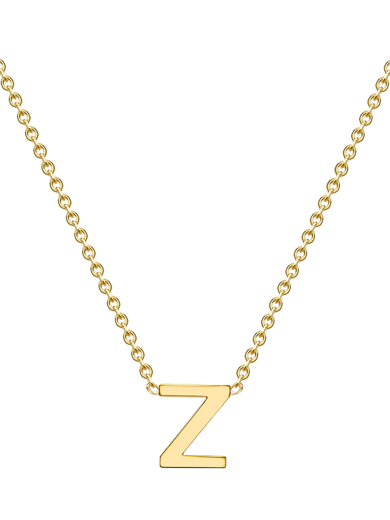 IBB 9ct Yellow Gold Mini Initial Pendant Necklace, Gold, 38-43cm