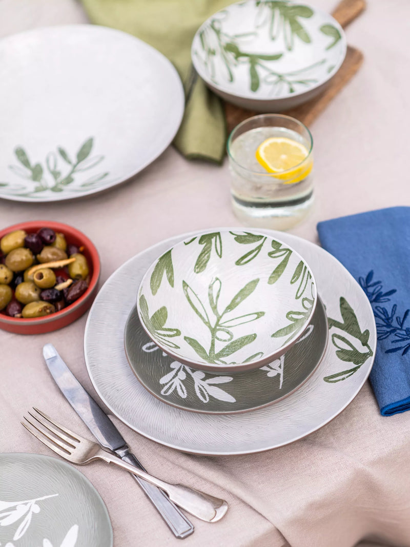 PurerHome Eden Project olive stoneware cereal bowl 16cm, imported from the UK