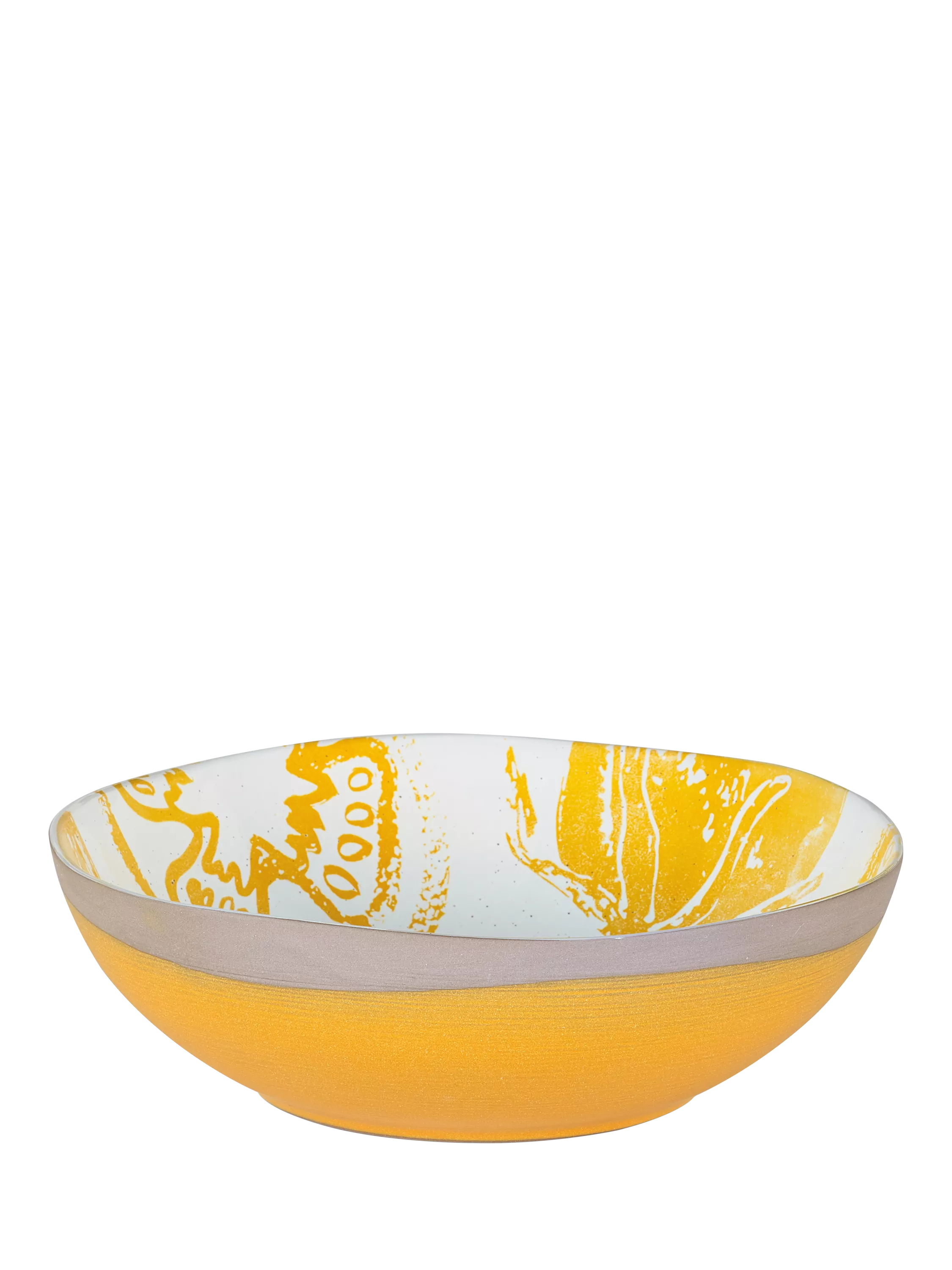 Eden Project stoneware serve bowl yellow 24cm, imported from the UK