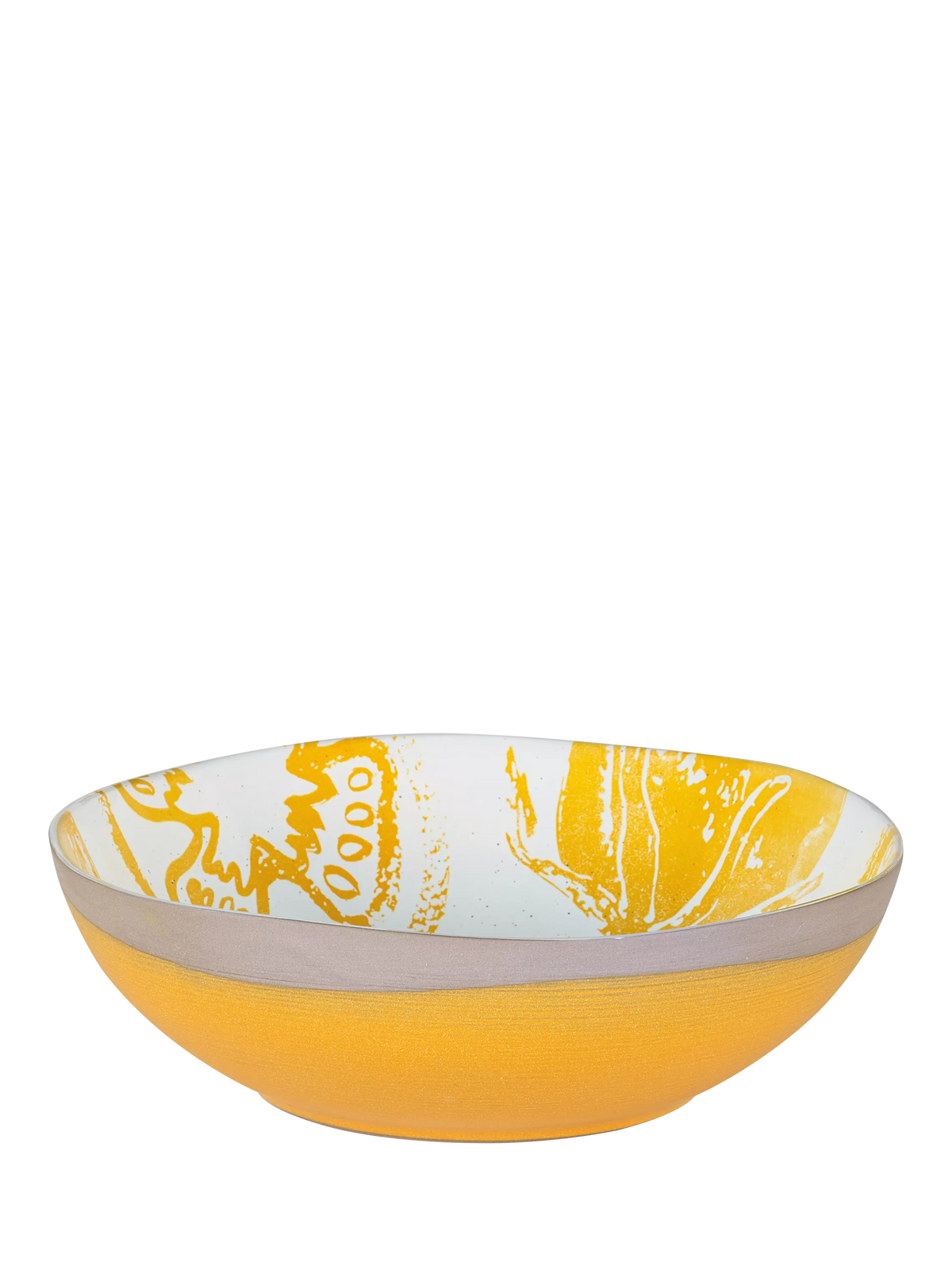 Eden Project stoneware serve bowl yellow 24cm, imported from the UK