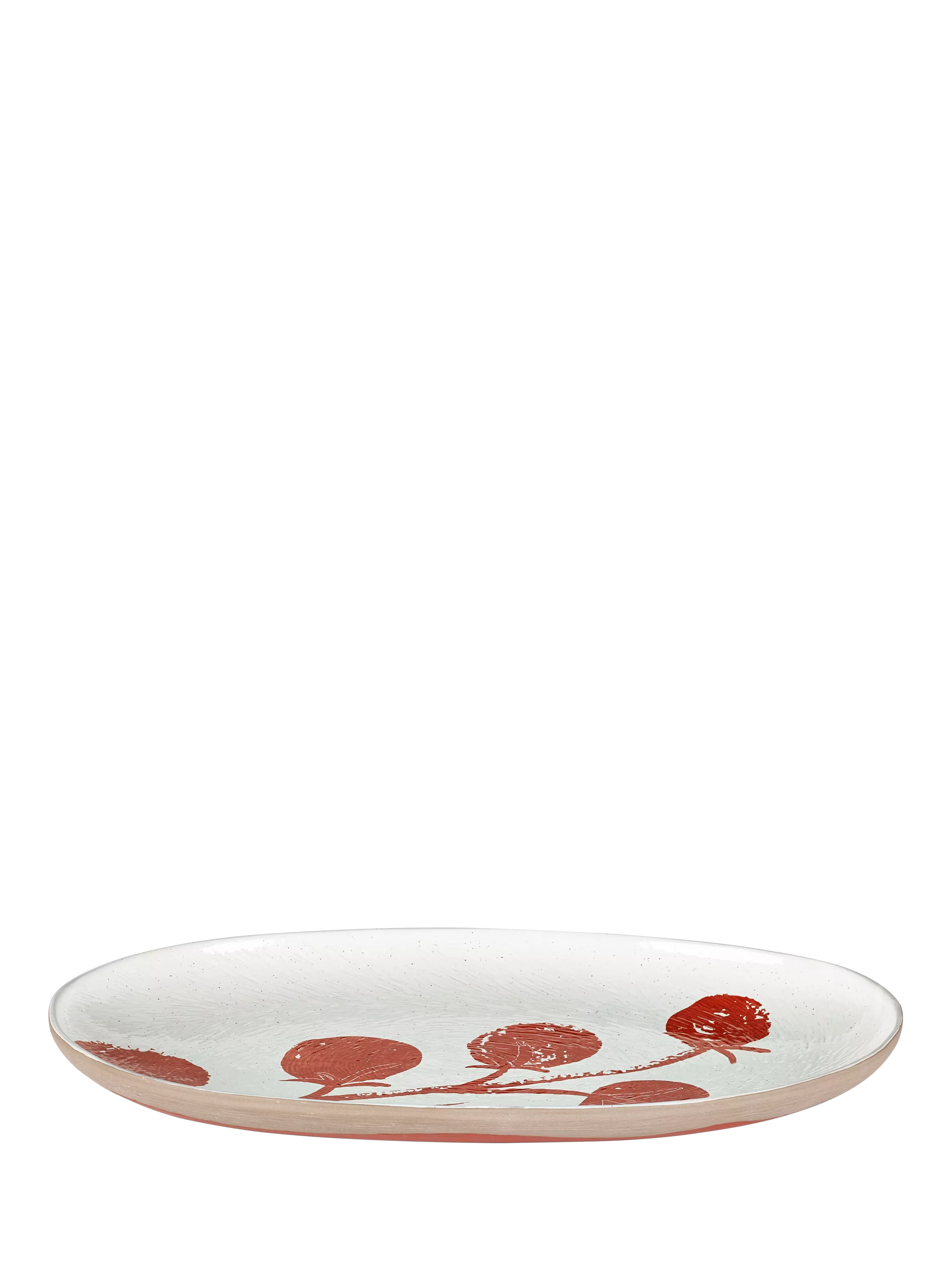 PurerHome Eden Project tomato stoneware platter 33cm - British product