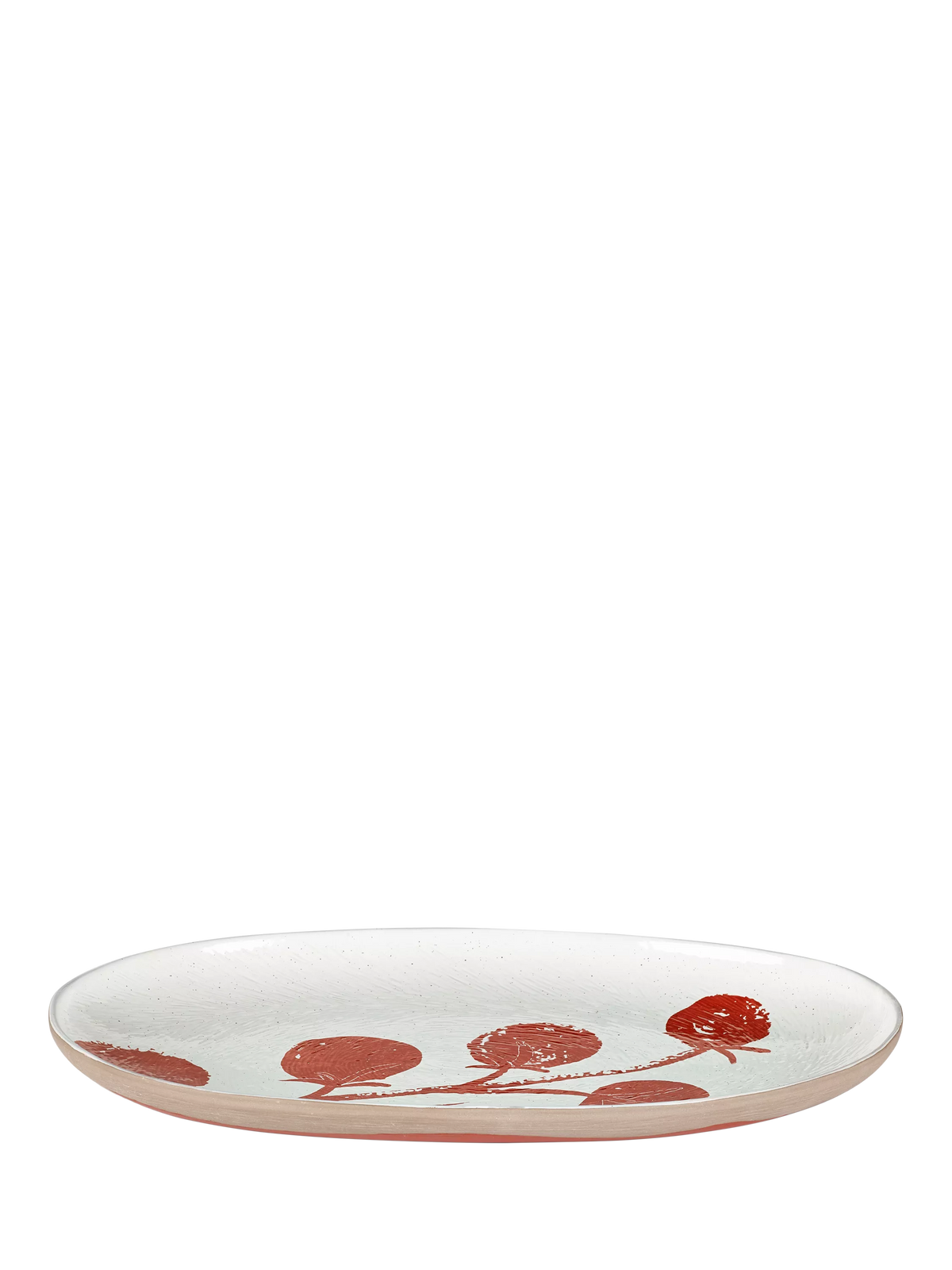 PurerHome Eden Project tomato stoneware platter 33cm - British product