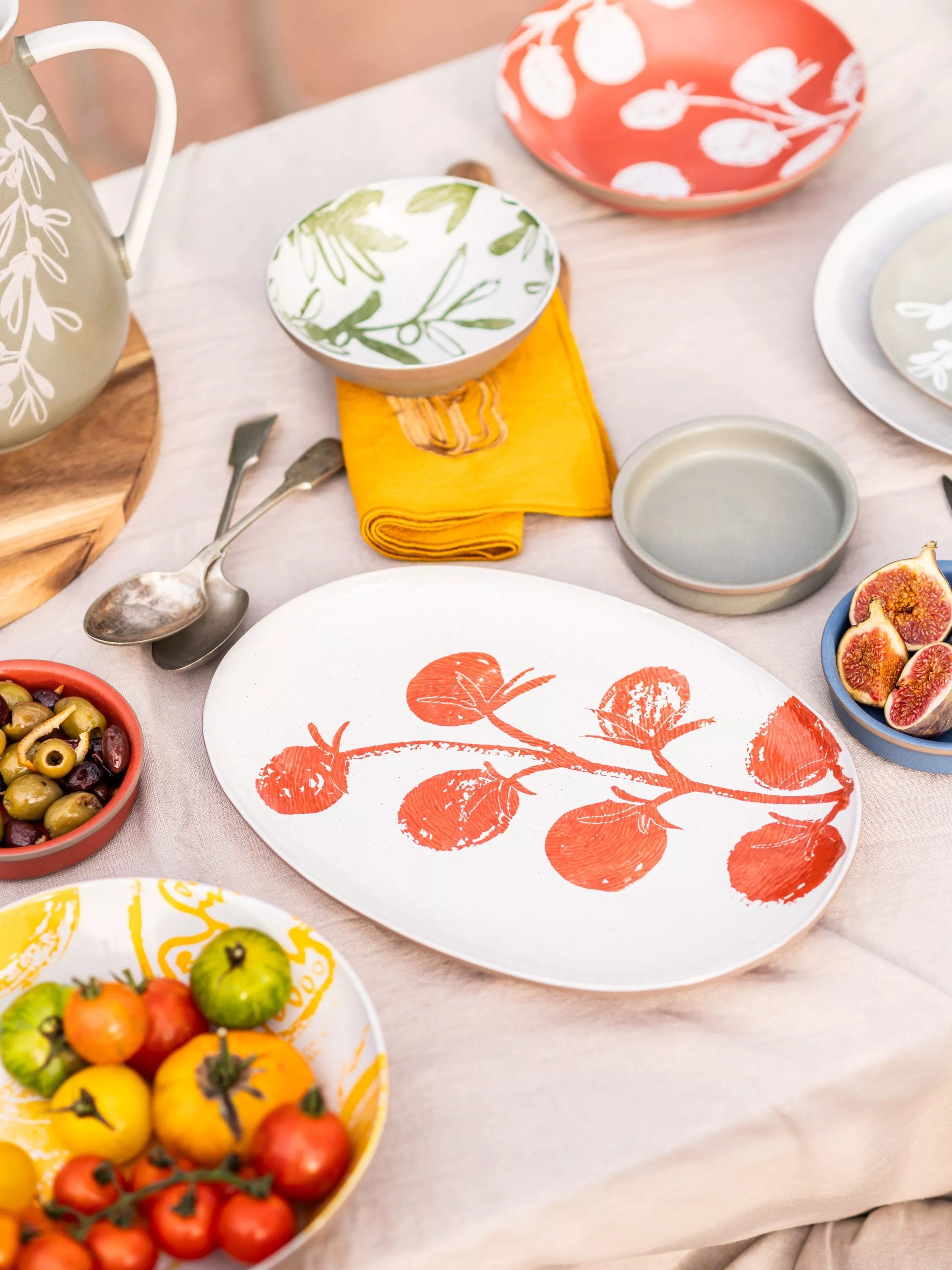 PurerHome Eden Project tomato stoneware platter 33cm - British product