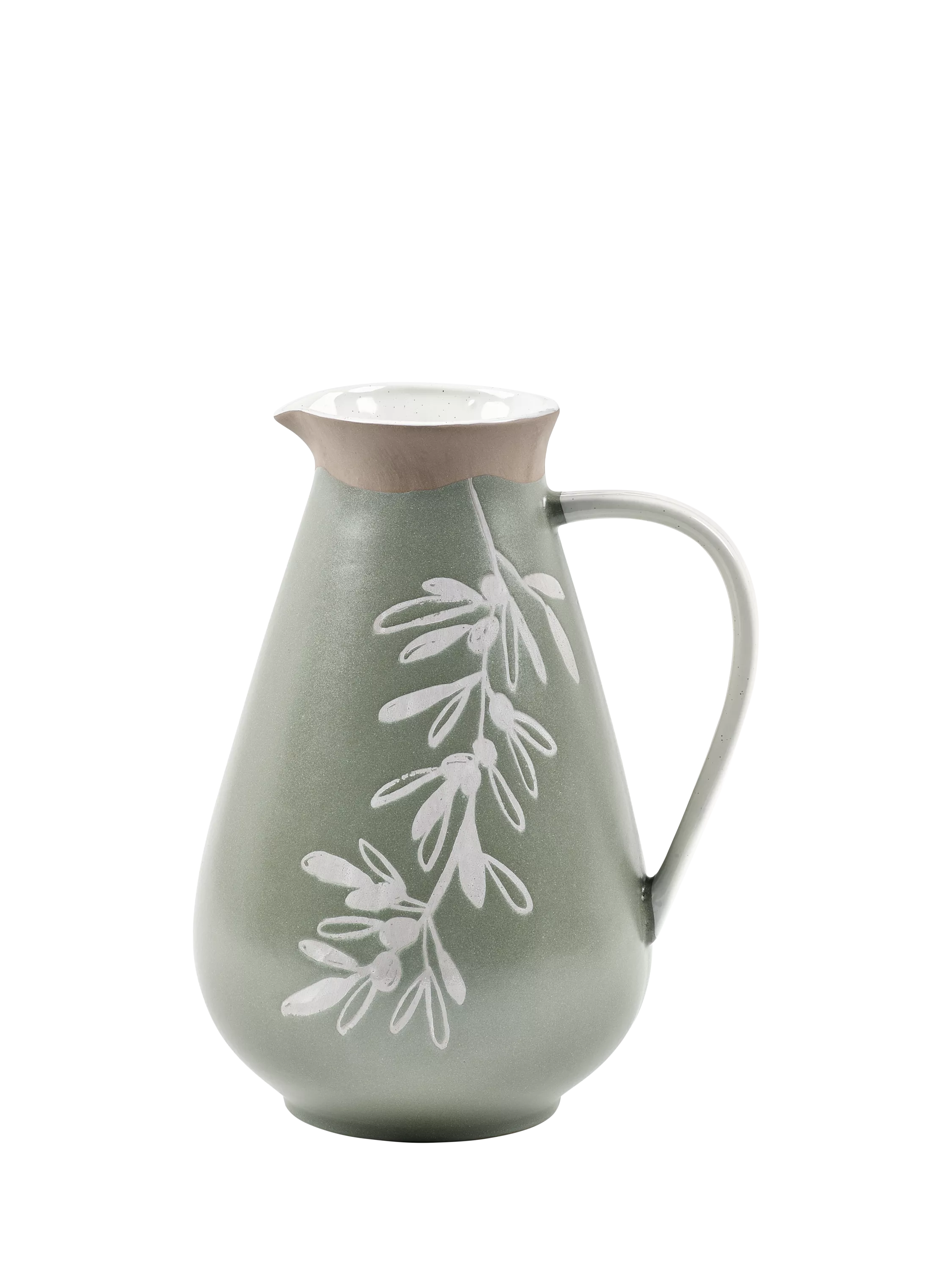 PurerHome x Eden Project Olives stoneware jug green 2.6L (British brand)