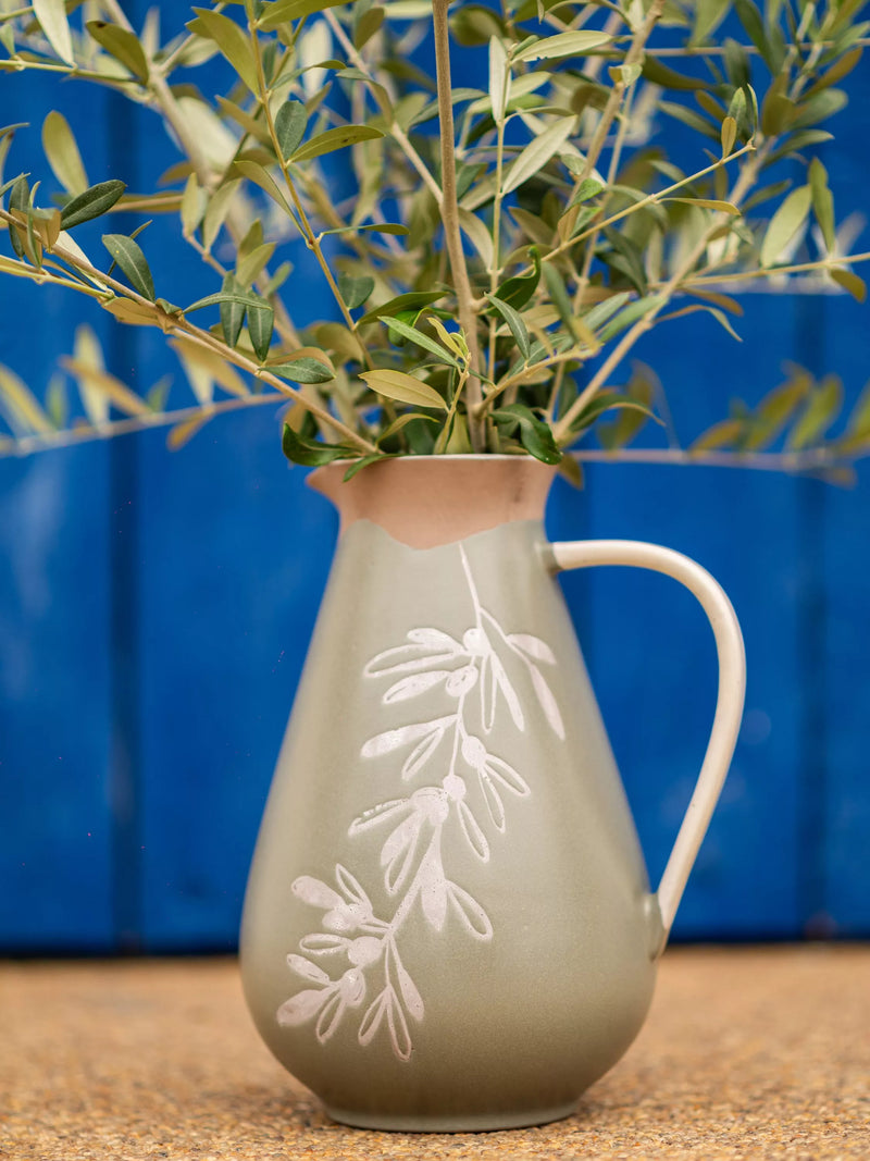 PurerHome x Eden Project Olives stoneware jug green 2.6L (British brand)
