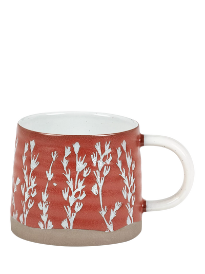 John Lewis PurerHome x Eden Project Thyme Stoneware Mug, Red, 250ml- Buy online at McGrocer