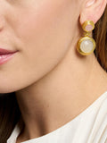 Ottoman Hands drop earrings rose quartz white chalcedony 3.8 cm - British product