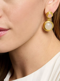 Ottoman Hands drop earrings rose quartz white chalcedony 3.8 cm - British product