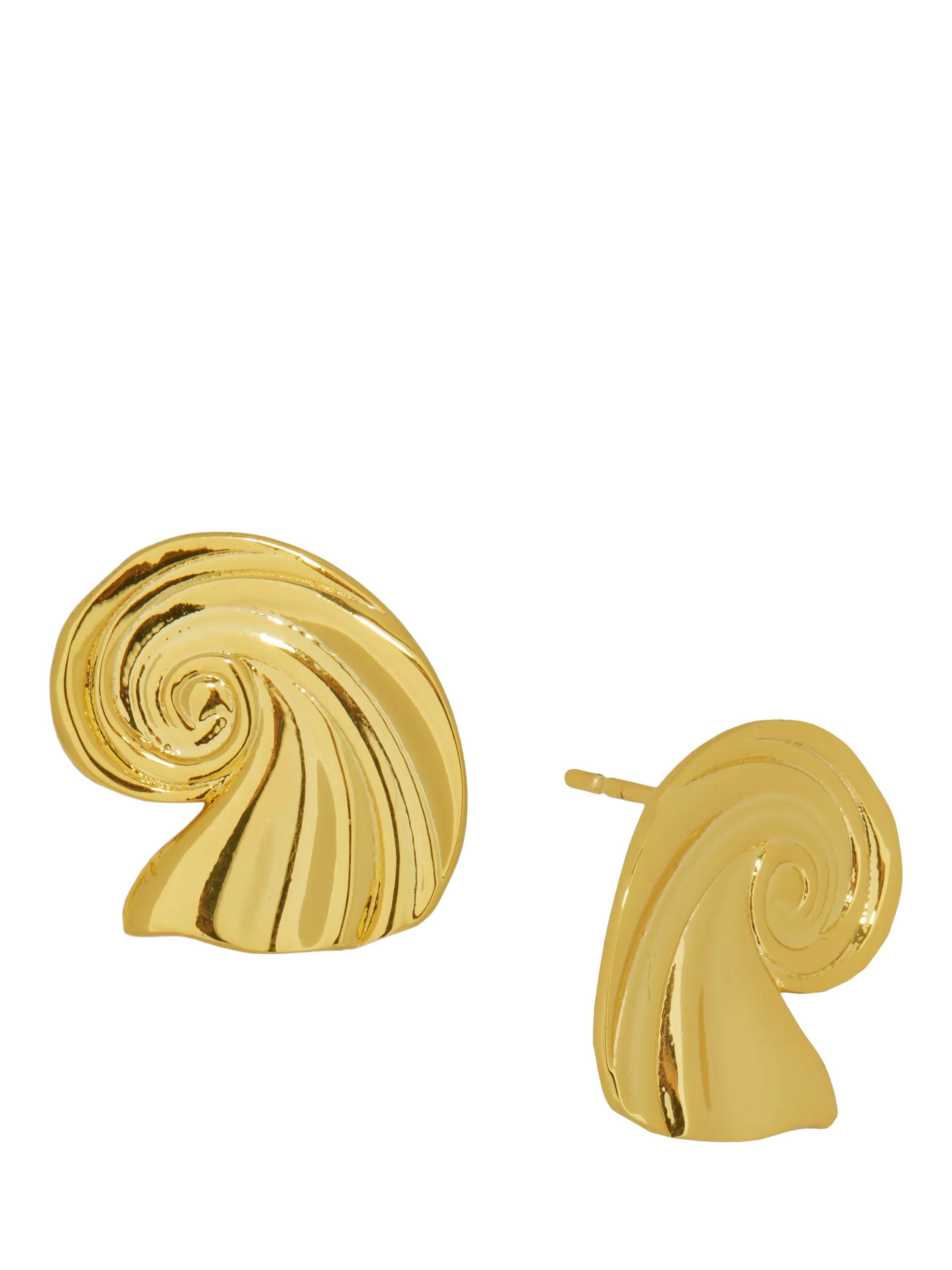 Ottoman Hands waterproof wave stud earrings gold (British brand)