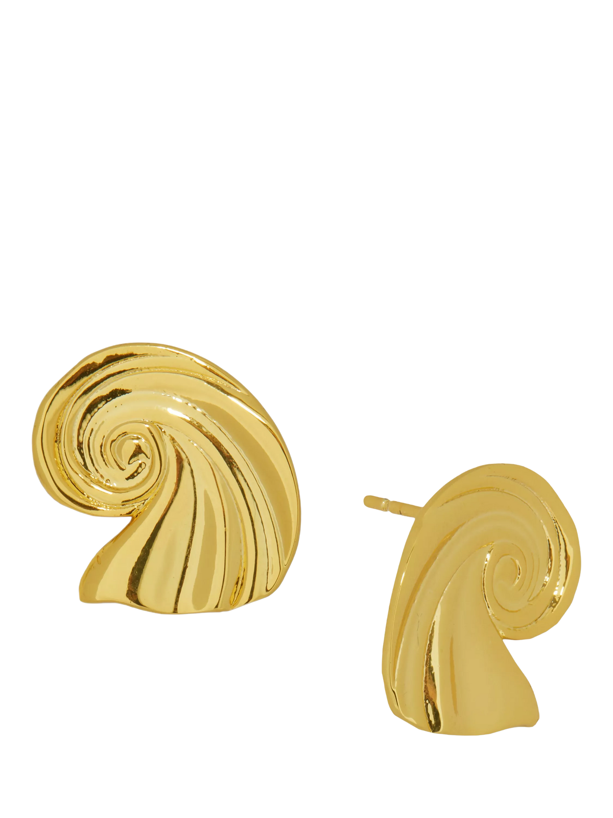 Ottoman Hands waterproof wave stud earrings gold (British brand)