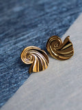 Ottoman Hands waterproof wave stud earrings gold (British brand)