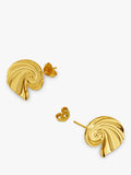 Ottoman Hands waterproof wave stud earrings gold (British brand)