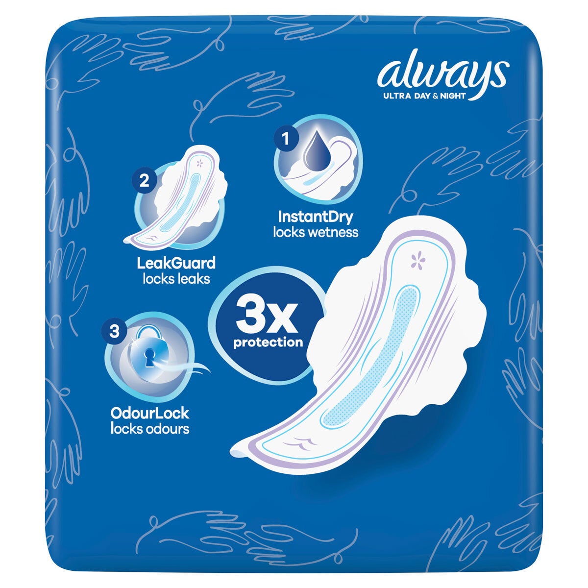 Always Ultra Sanitary Towels Size 3 with Wings 40 Pads - British product