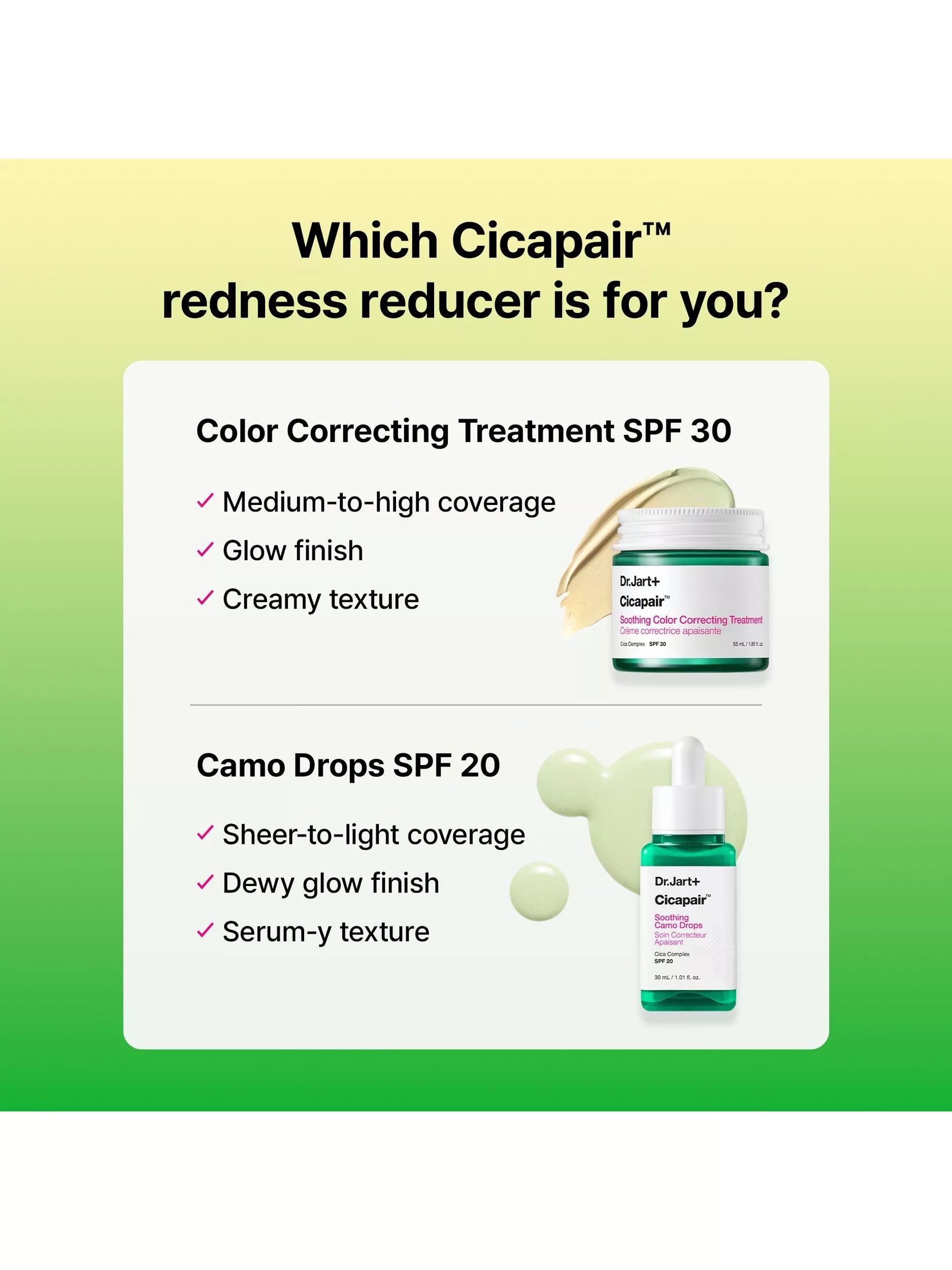 Dr.Jart+ Cicapair Soothing Camo Drops SPF 20 30ml, UK version