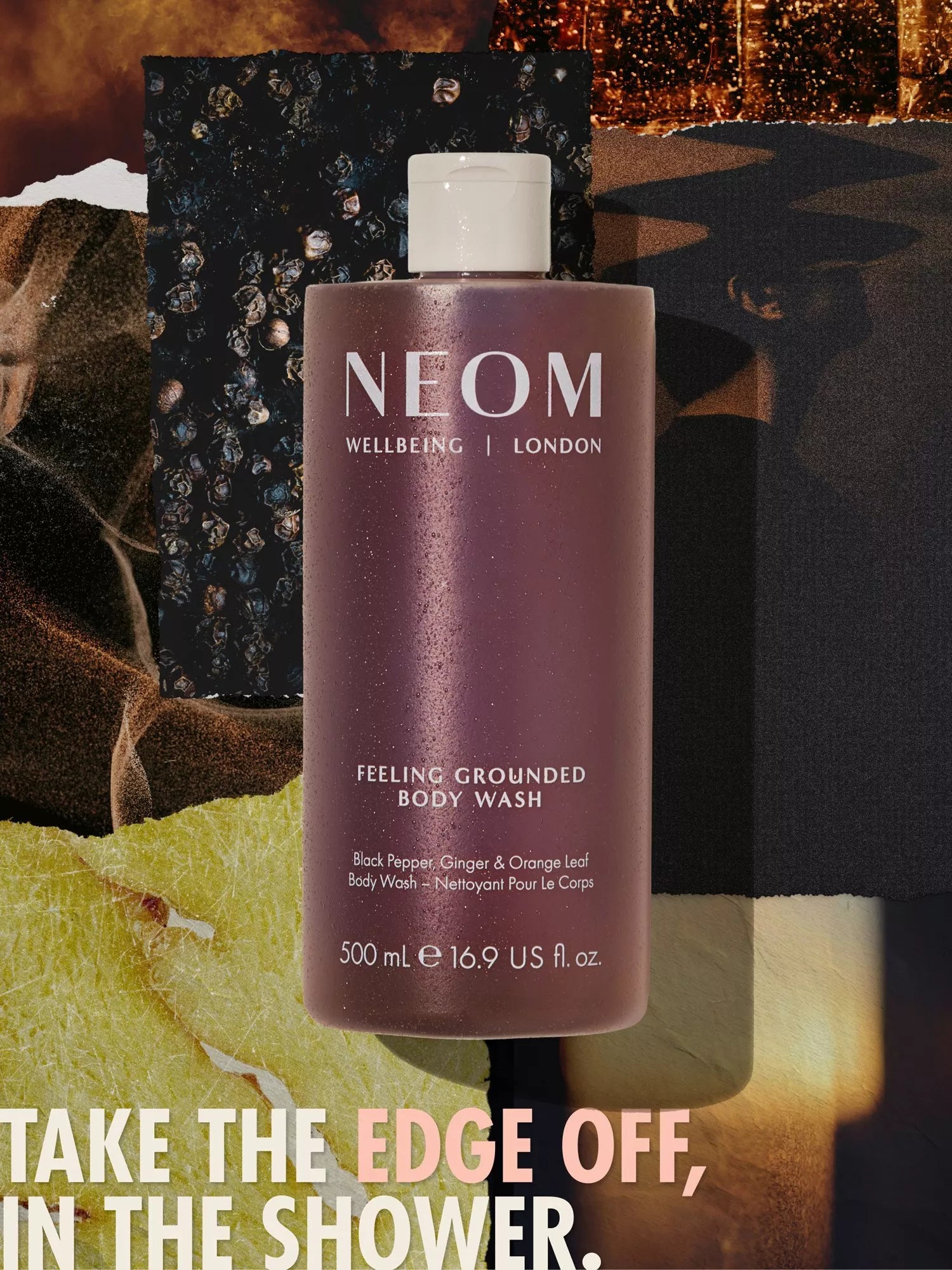 NEOM Wellbeing London Feeling Grounded body wash 500ml, UK version