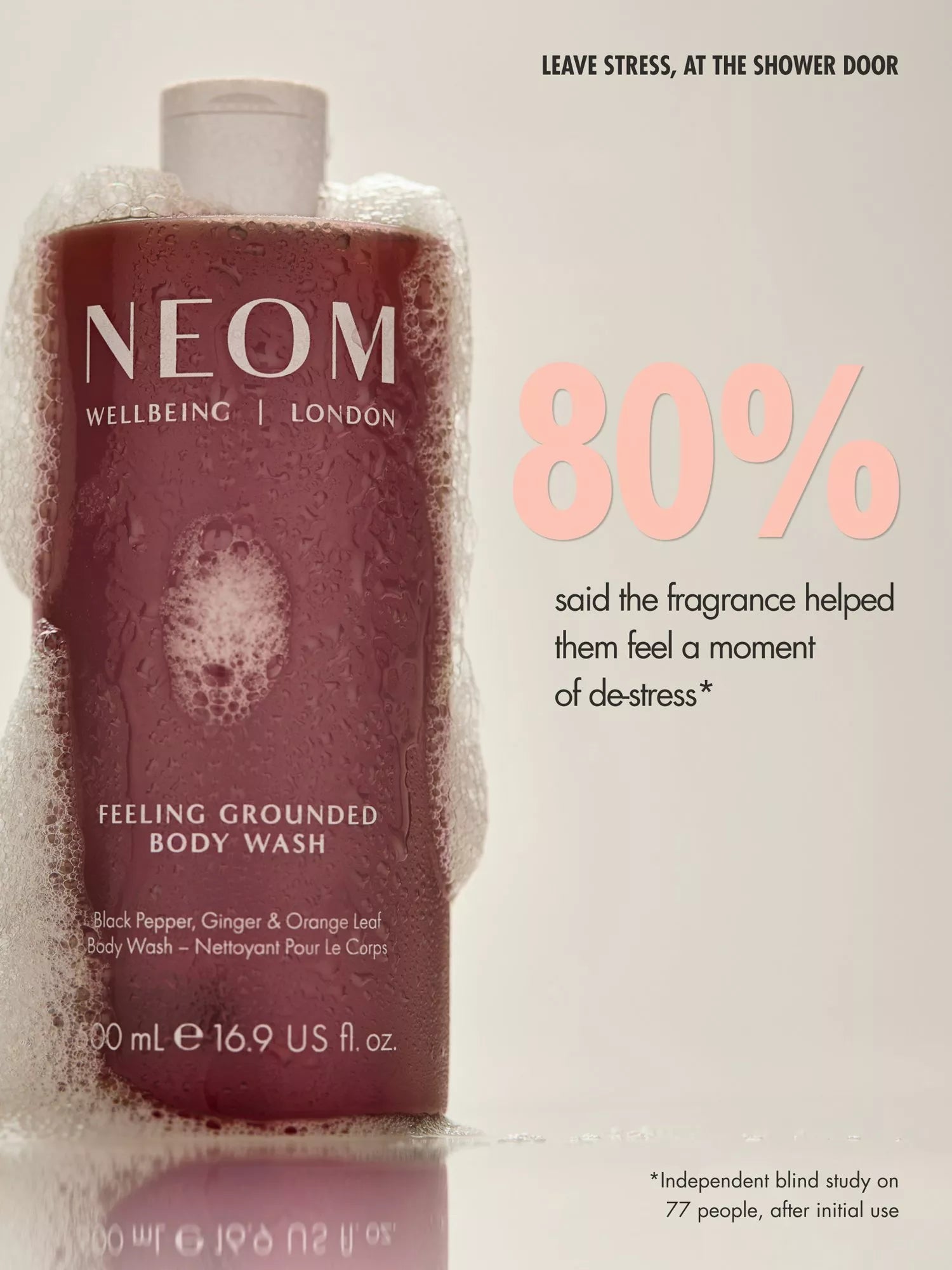 NEOM Wellbeing London Feeling Grounded body wash 500ml, UK version