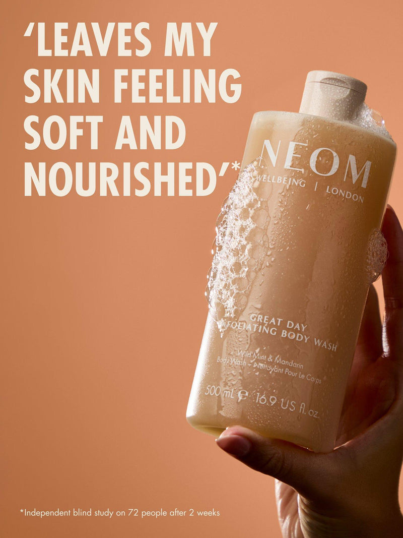 NEOM Great Day Exfoliating Body Wash 500ml, UK version