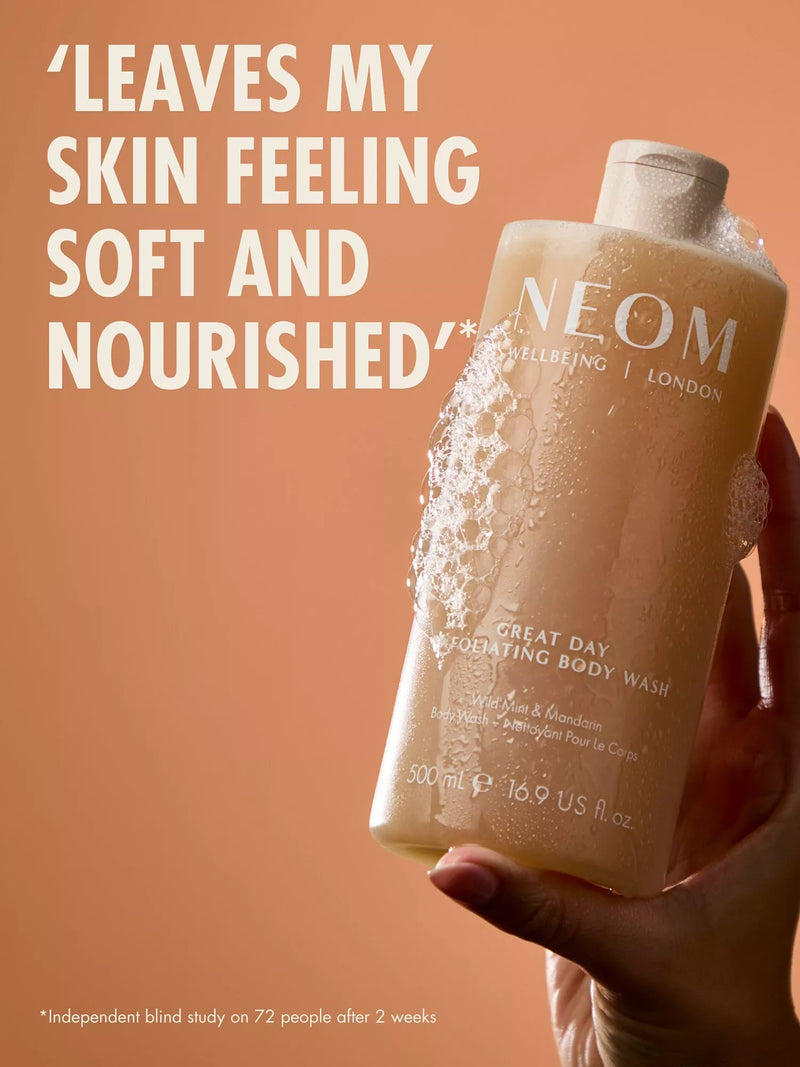NEOM Great Day Exfoliating Body Wash 500ml, UK version