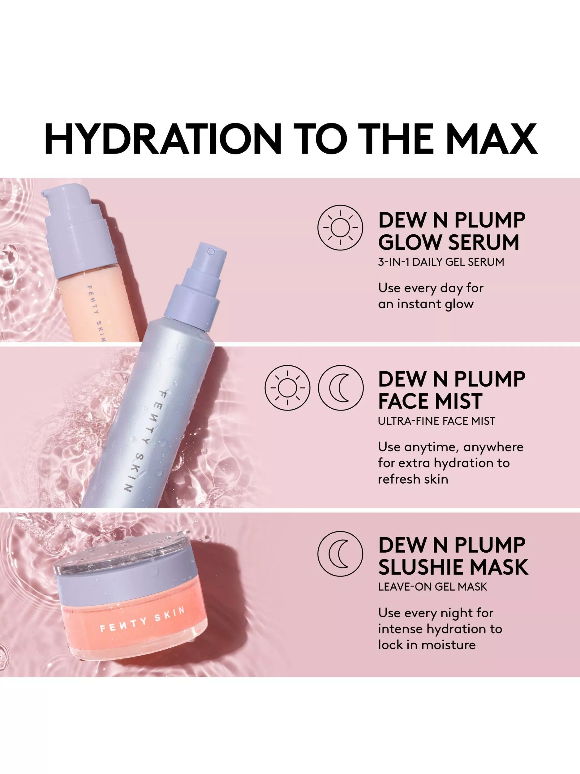 Fenty Beauty face mist Dew N Plump Hydrating Nectar 100ml, imported from the UK