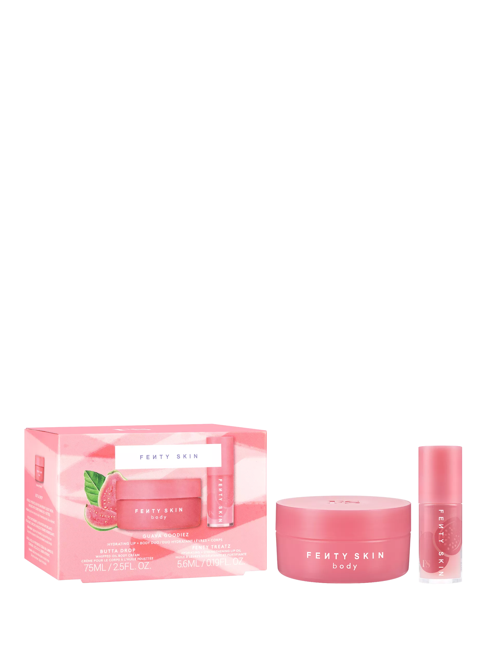 Fenty Skin Guava Goodiez hydrating lip and body duo gift set, UK version