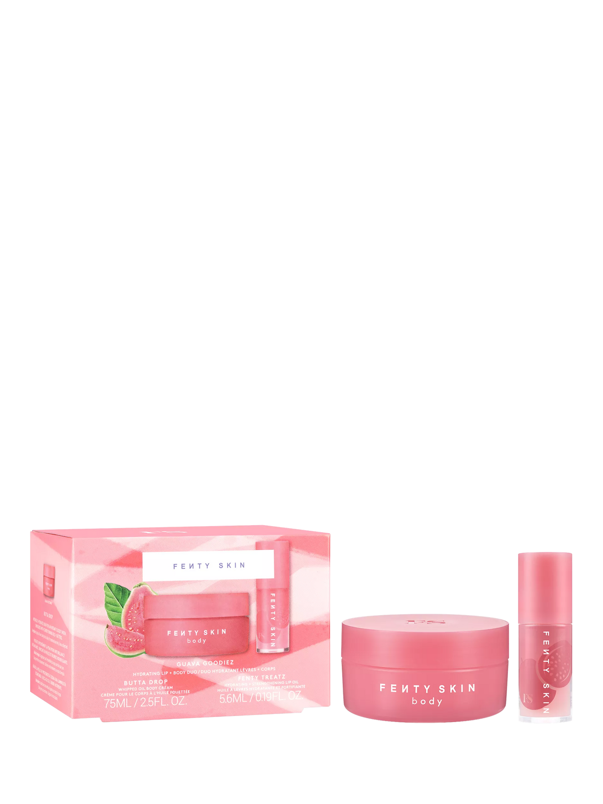 Fenty Skin Guava Goodiez hydrating lip and body duo gift set, UK version