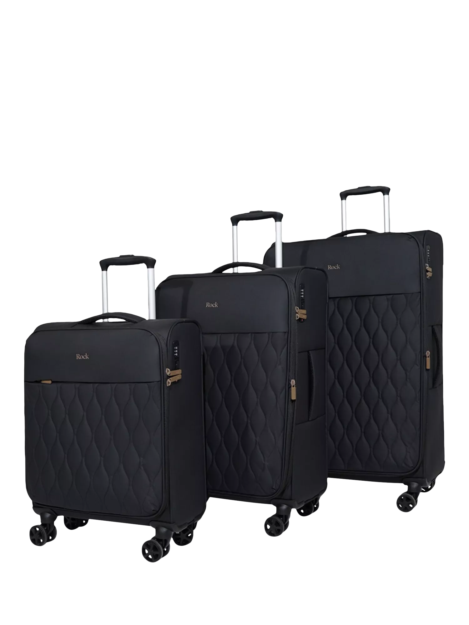 Rock Ember 3-piece 8-wheel suitcase set TPU polyester, UK version