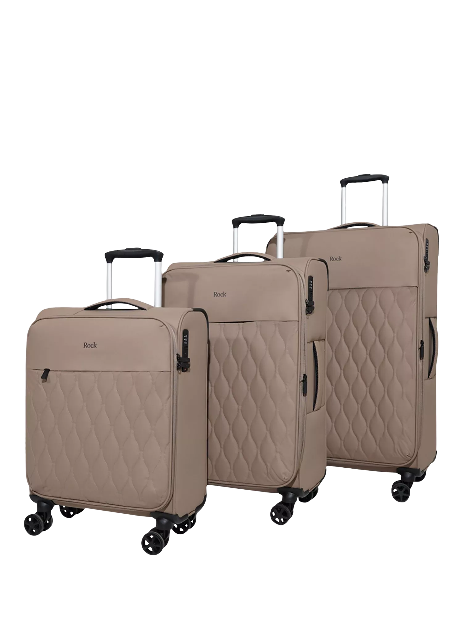 Rock Ember 3-Piece 8-Wheel Suitcase Set