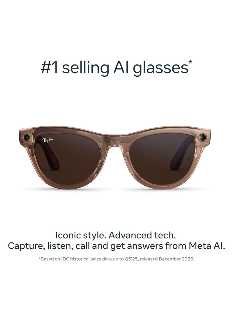 Meta Ray-Ban Skyler smart glasses peach clear to brown transitions lens, UK version