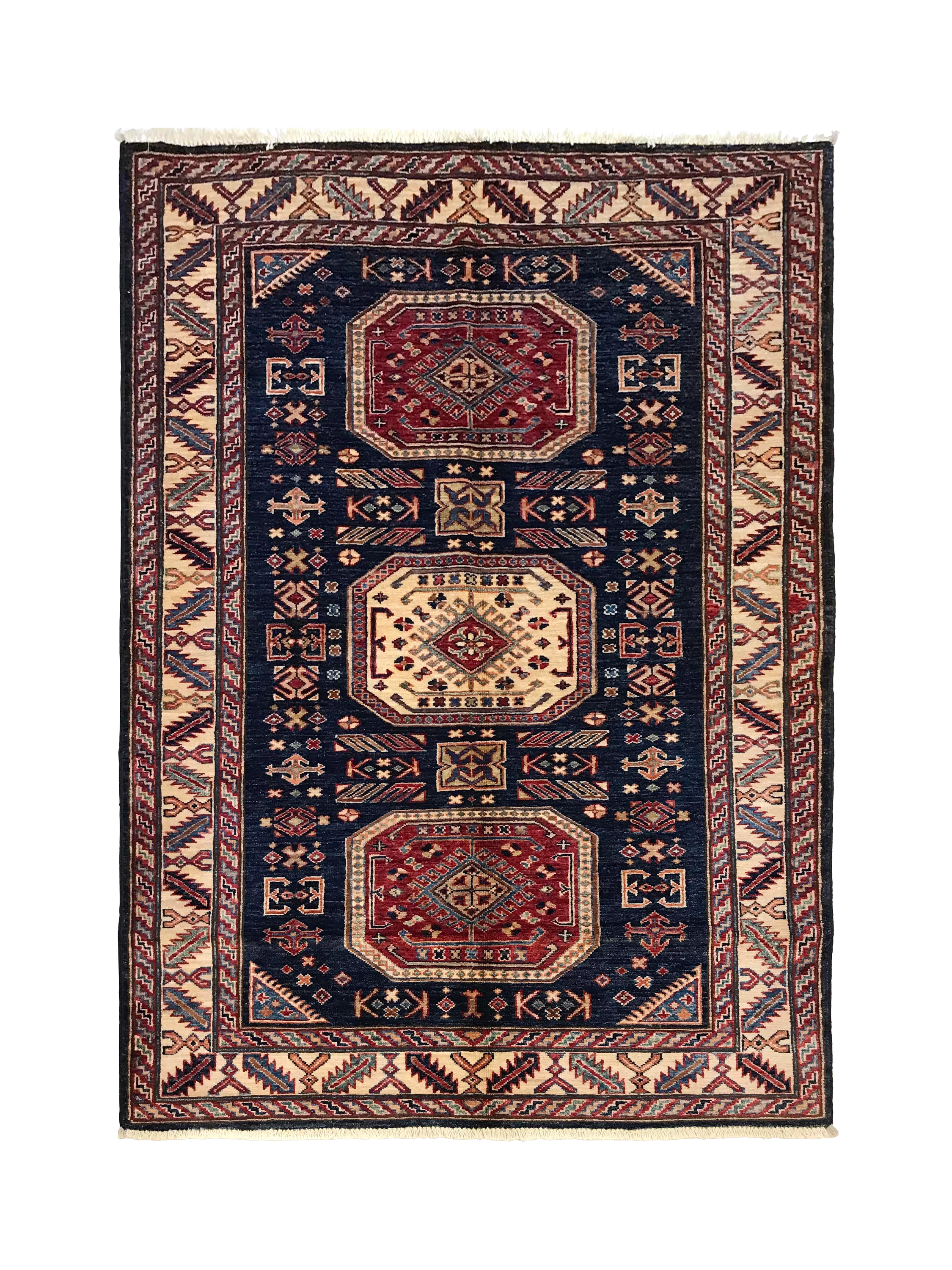 Gooch Oriental Kazak wool rug 180x127cm blue, imported from the UK