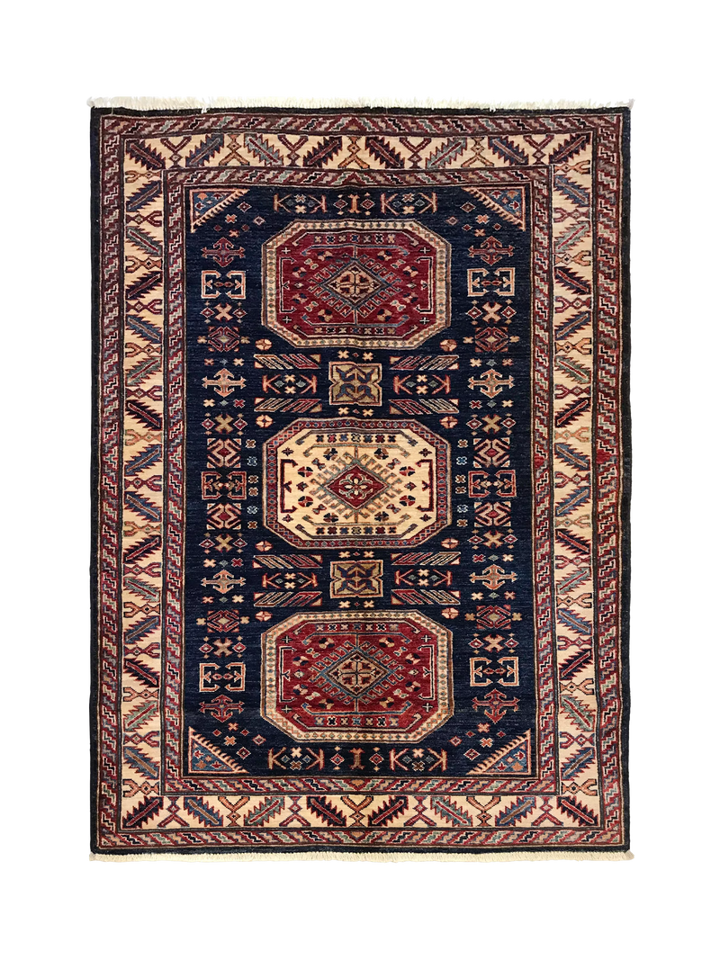 Gooch Oriental Kazak wool rug 180x127cm blue, imported from the UK