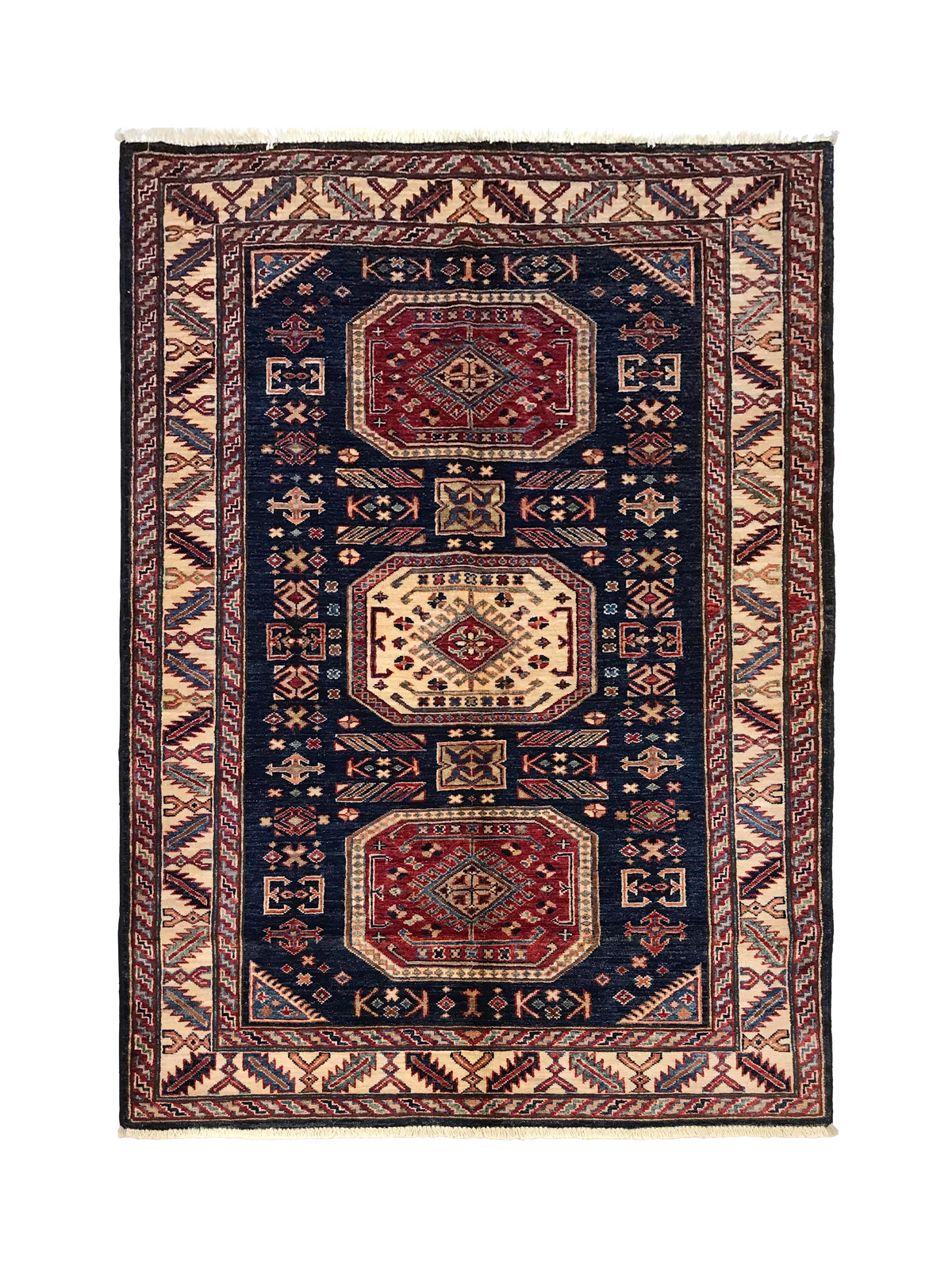 Gooch Oriental Kazak wool rug 180x127cm blue, imported from the UK