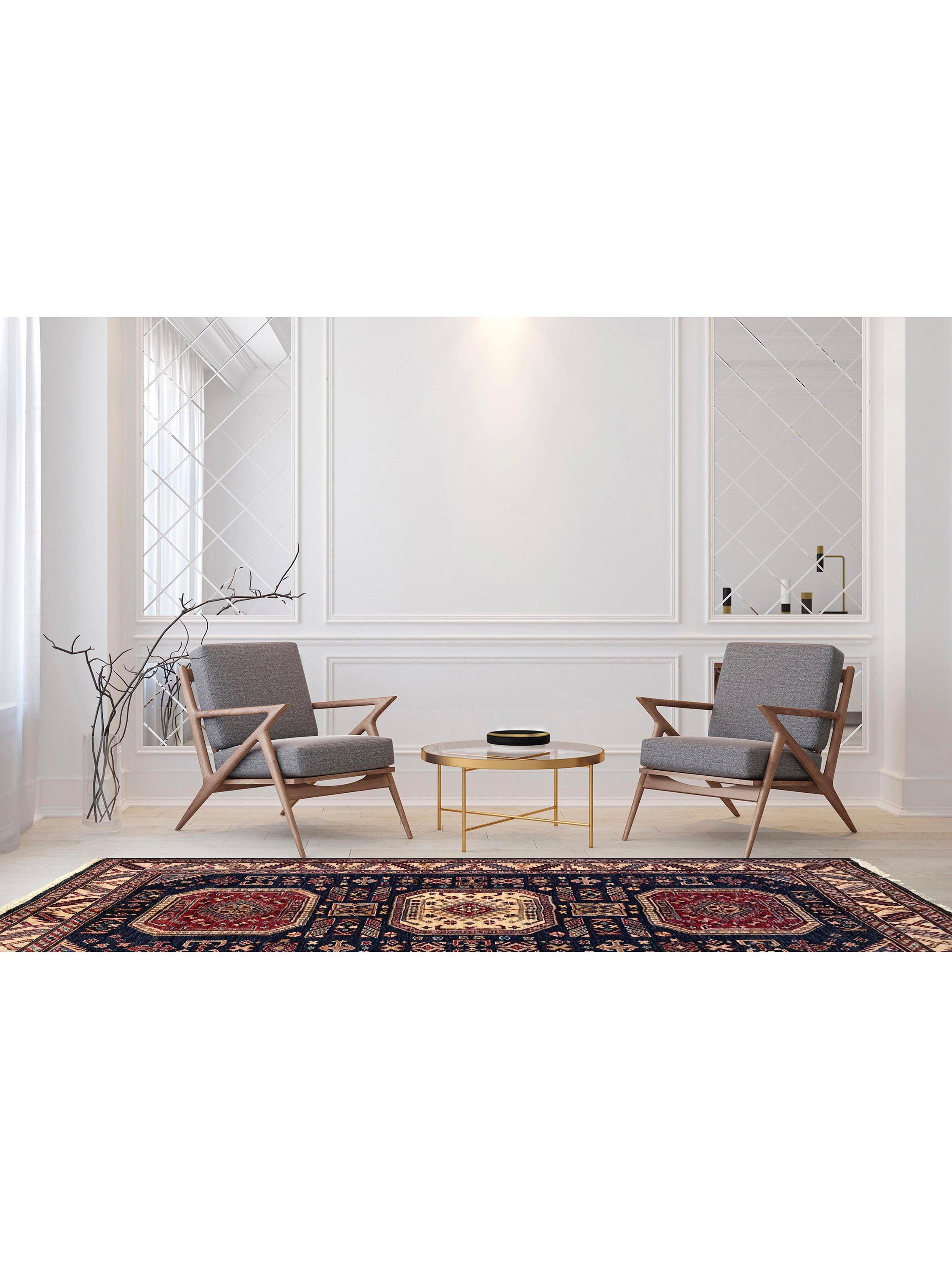Gooch Oriental Kazak wool rug 180x127cm blue, imported from the UK