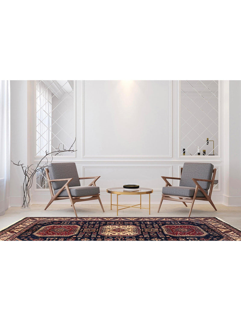 Gooch Oriental Kazak wool rug 180x127cm blue, imported from the UK