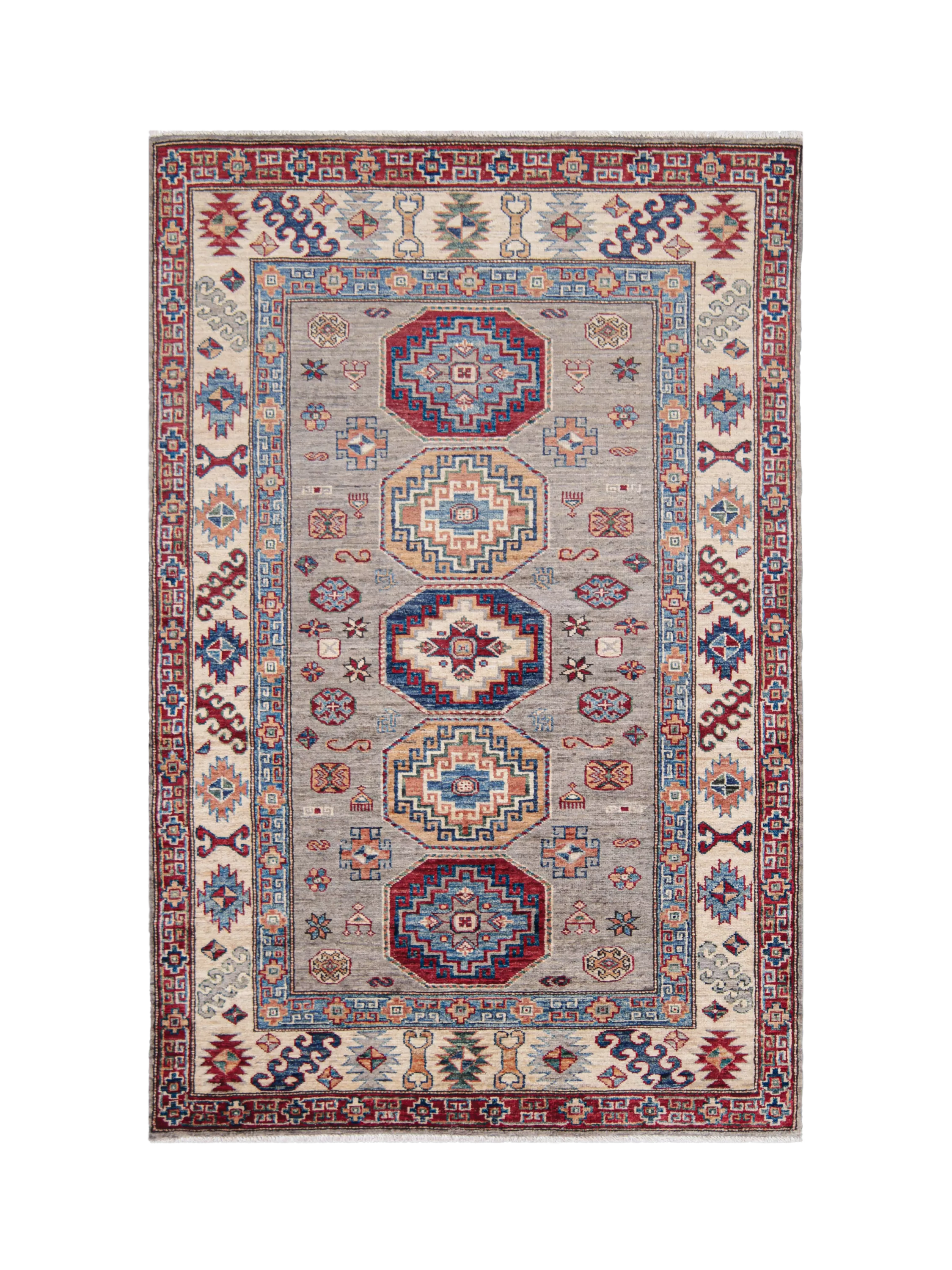 Gooch Oriental Supreme Kazak pure wool rug grey 183x119 cm, UK version