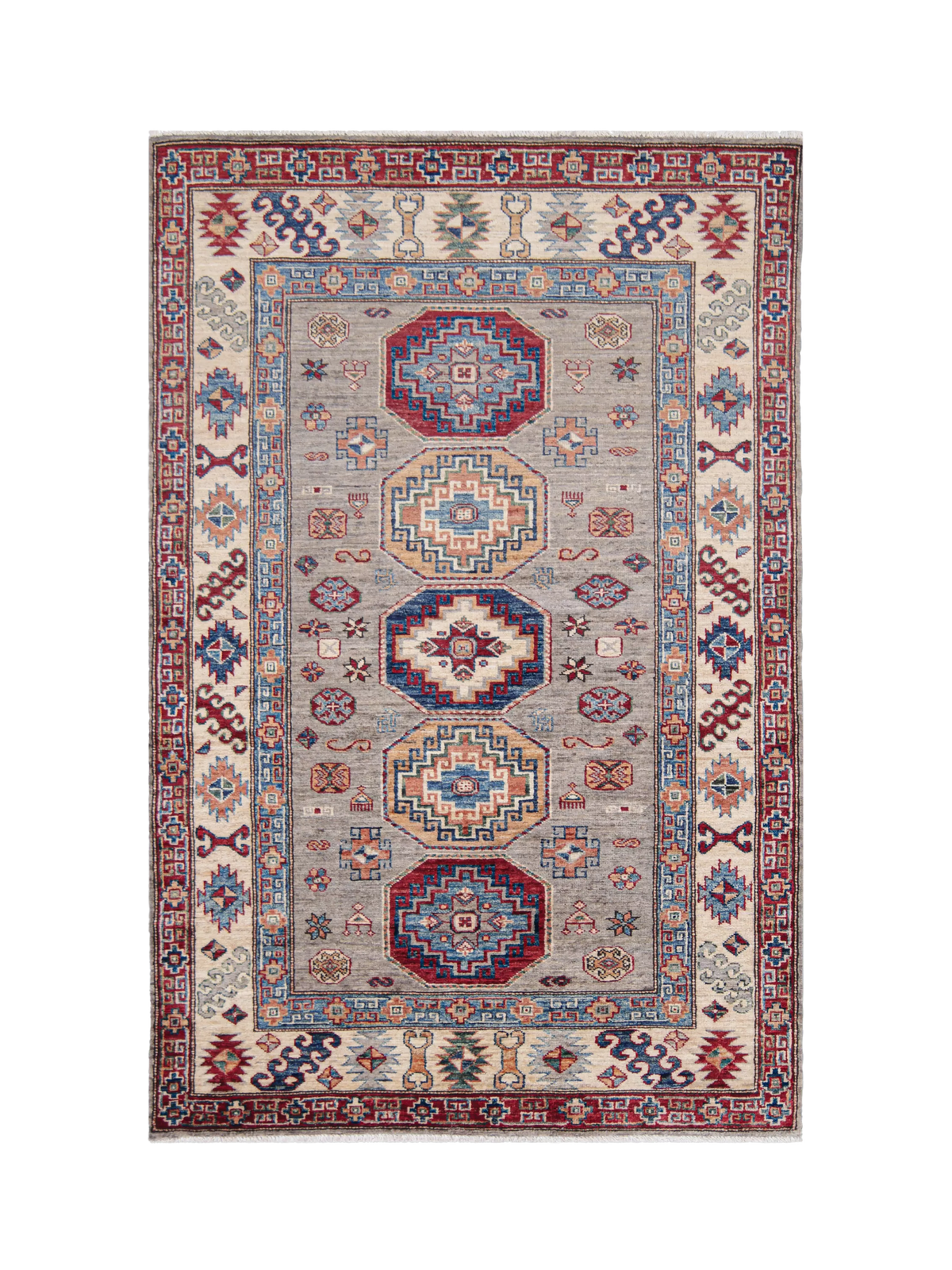 Gooch Oriental Supreme Kazak pure wool rug grey 183x119 cm, UK version