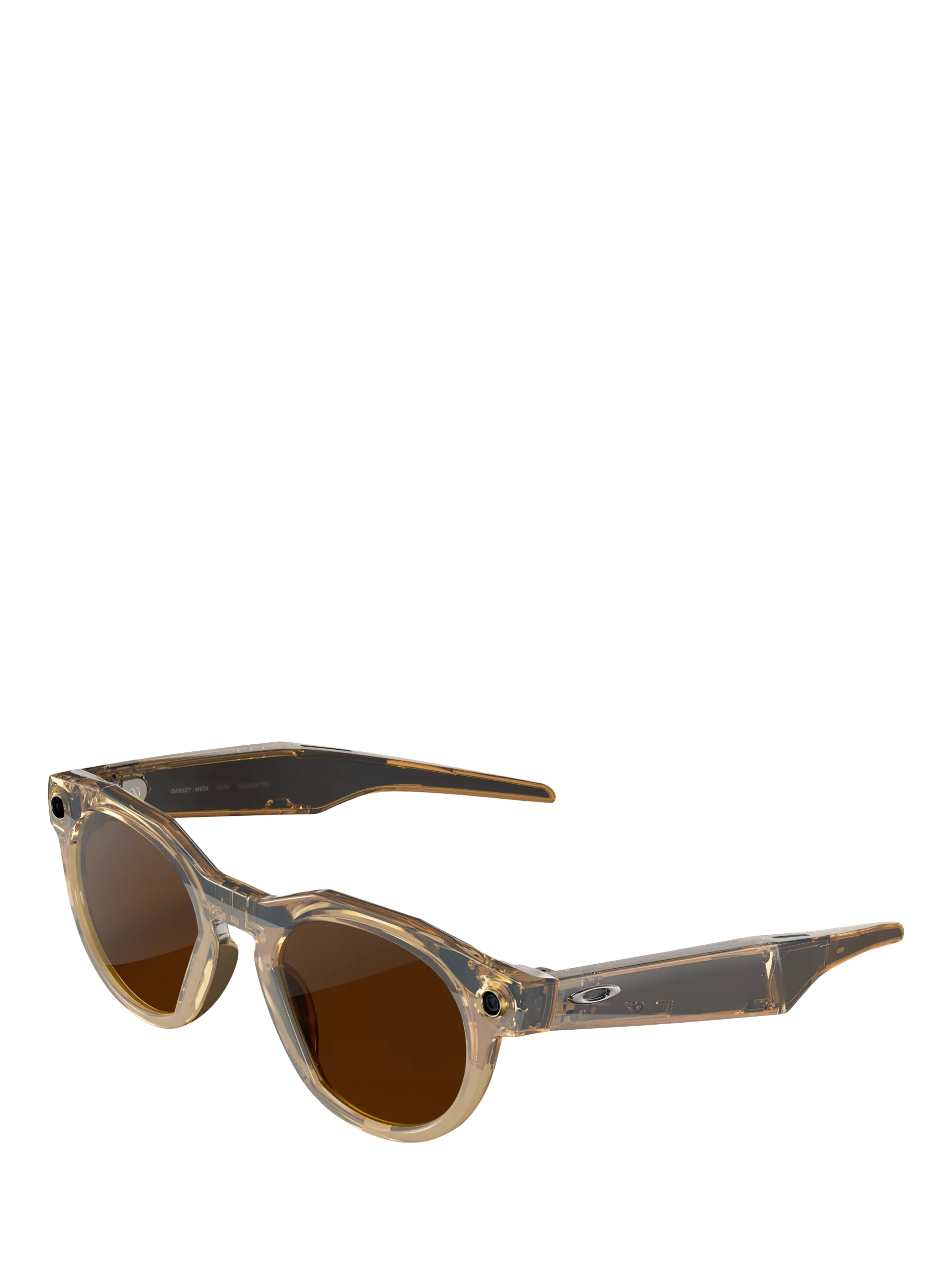Oakley Meta HSTN brown smart glasses with clear to brown Transitions lenses (British brand)