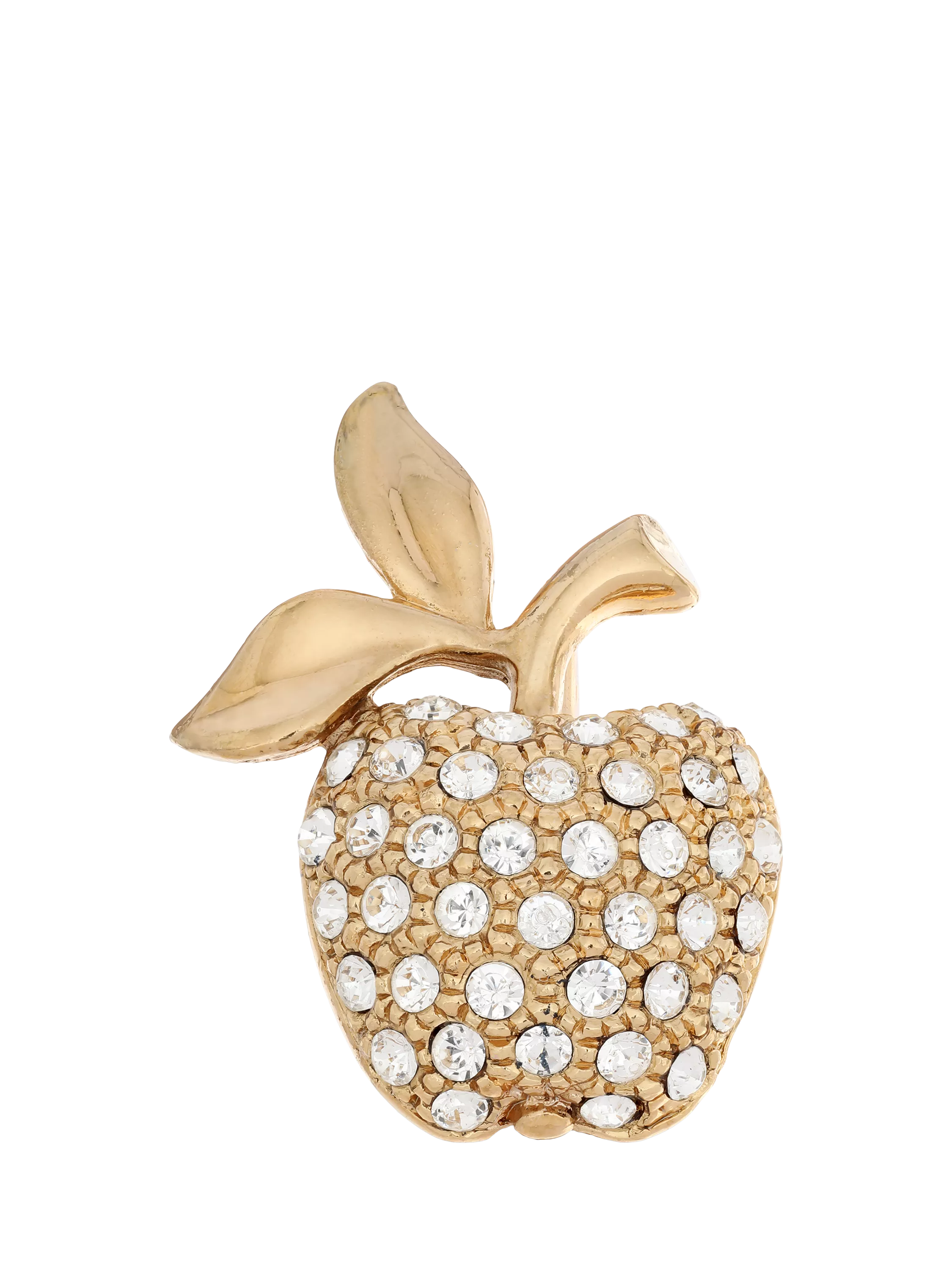 Eclectica apple crystal brooch gold - British product