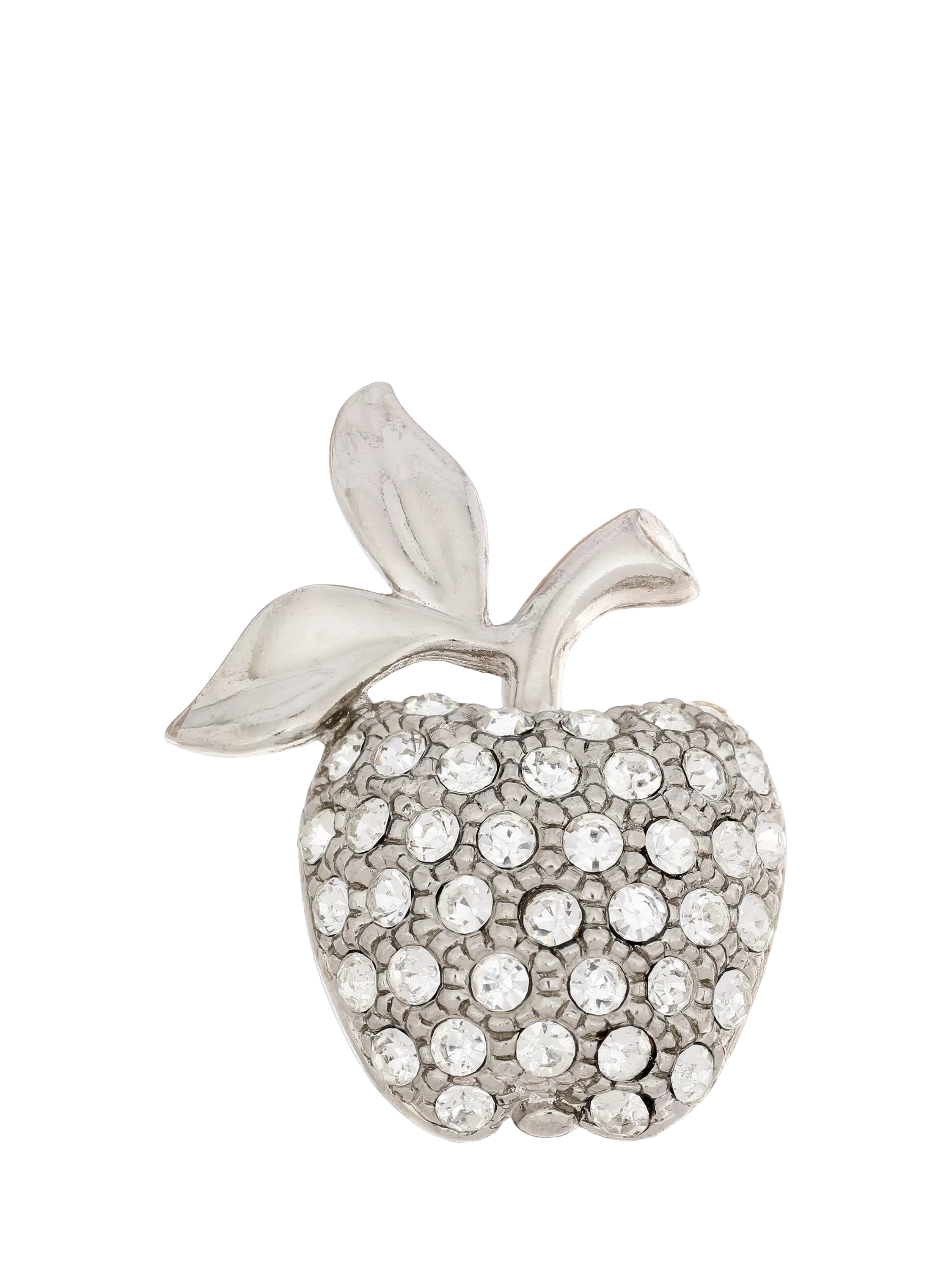 Eclectica apple crystal brooch pin silver second hand (British brand)