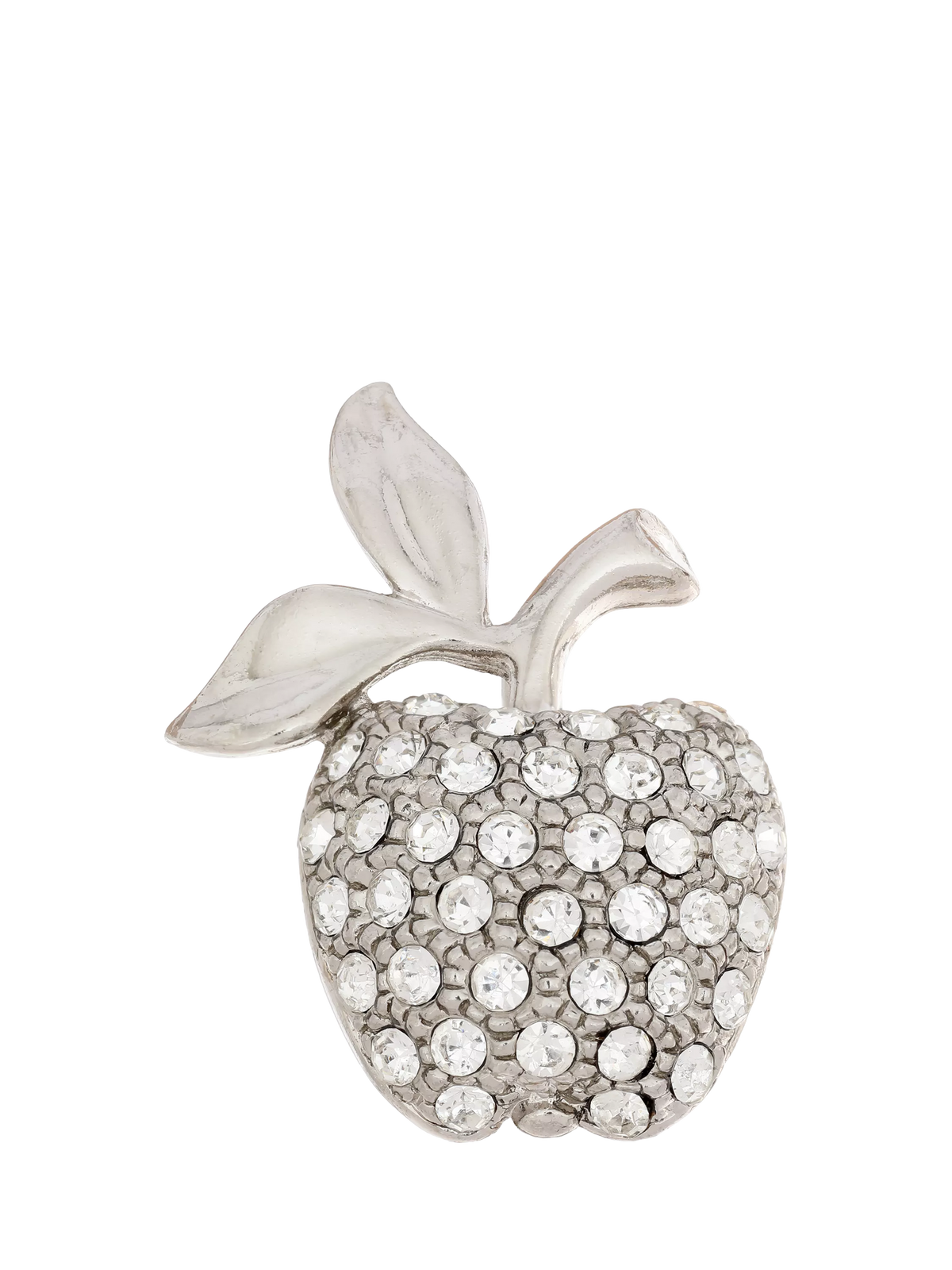 Eclectica apple crystal brooch pin silver second hand (British brand)