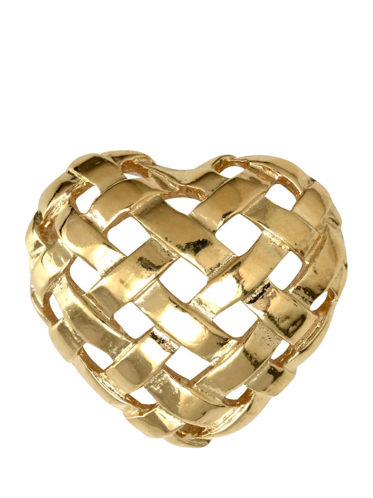 Eclectica vintage woven heart brooch gold, UK version