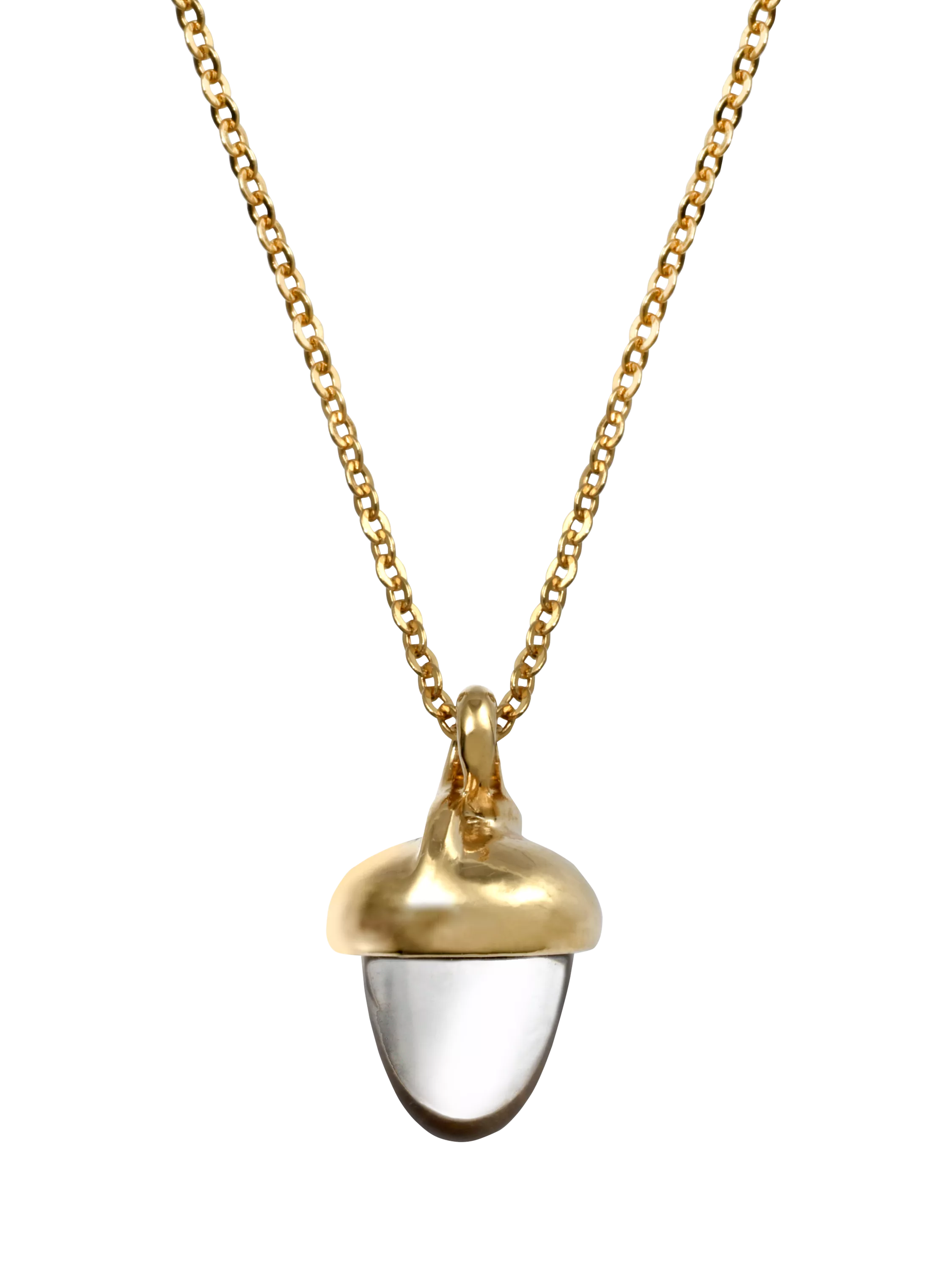 Eclectica pre-loved crystal acorn pendant necklace, UK version