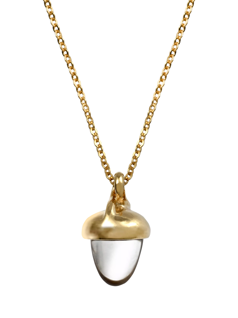 Eclectica pre-loved crystal acorn pendant necklace, UK version