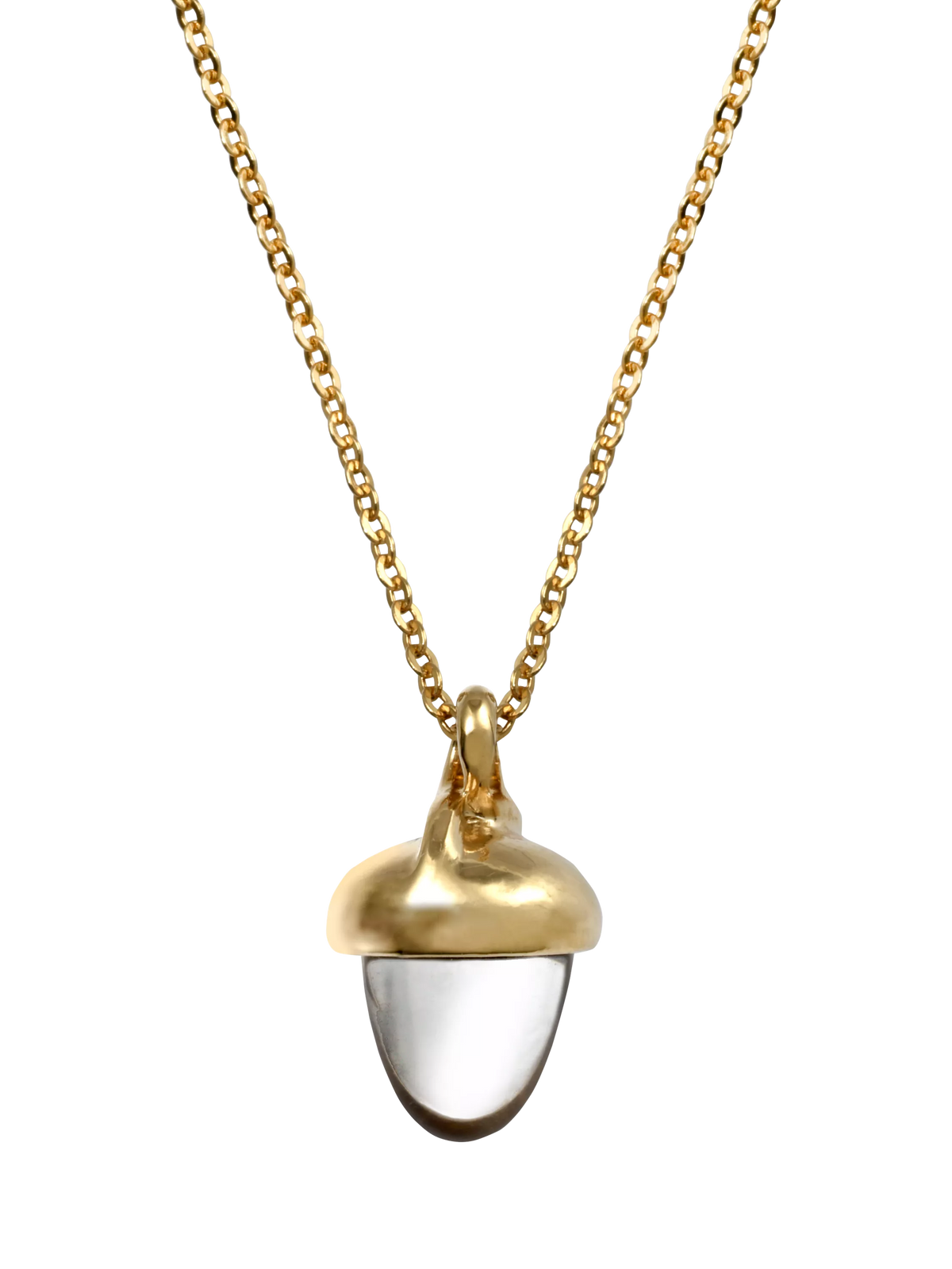 Eclectica pre-loved crystal acorn pendant necklace, UK version