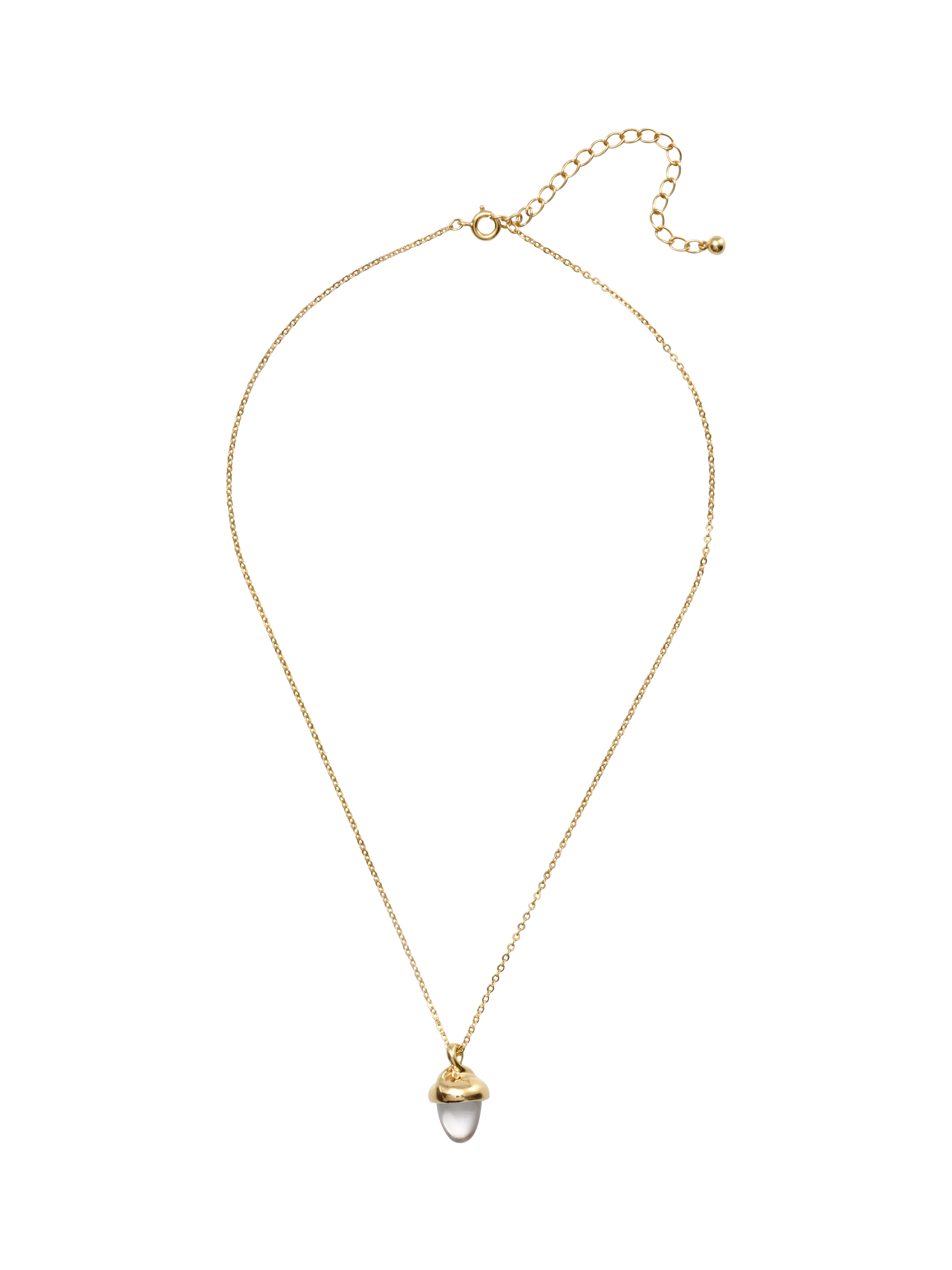 Eclectica pre-loved crystal acorn pendant necklace, UK version