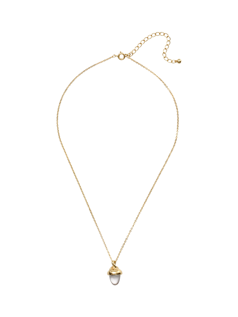 Eclectica pre-loved crystal acorn pendant necklace, UK version